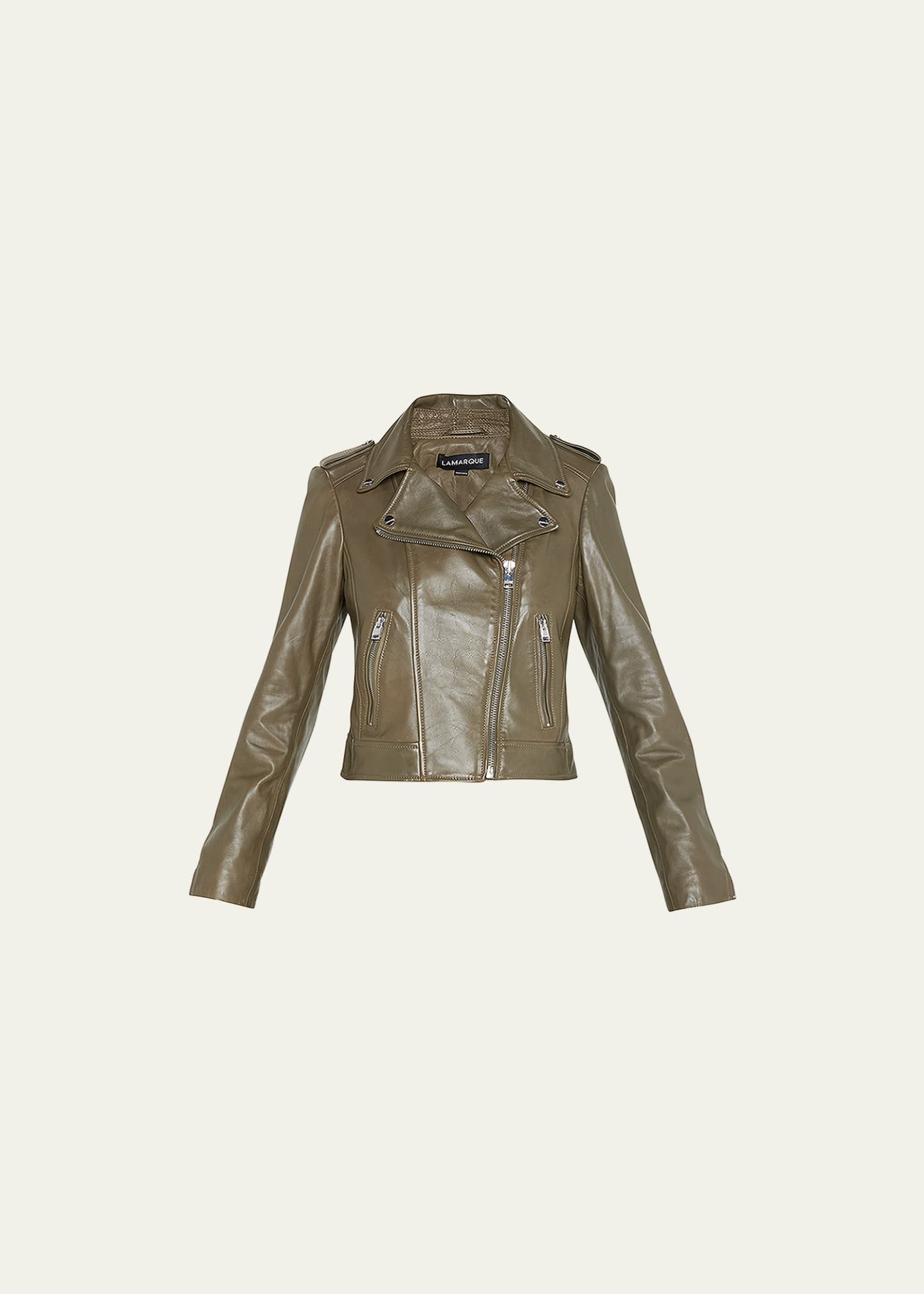 LaMarque Donna Hand-Waxed Leather Moto Jacket - Bergdorf Goodman