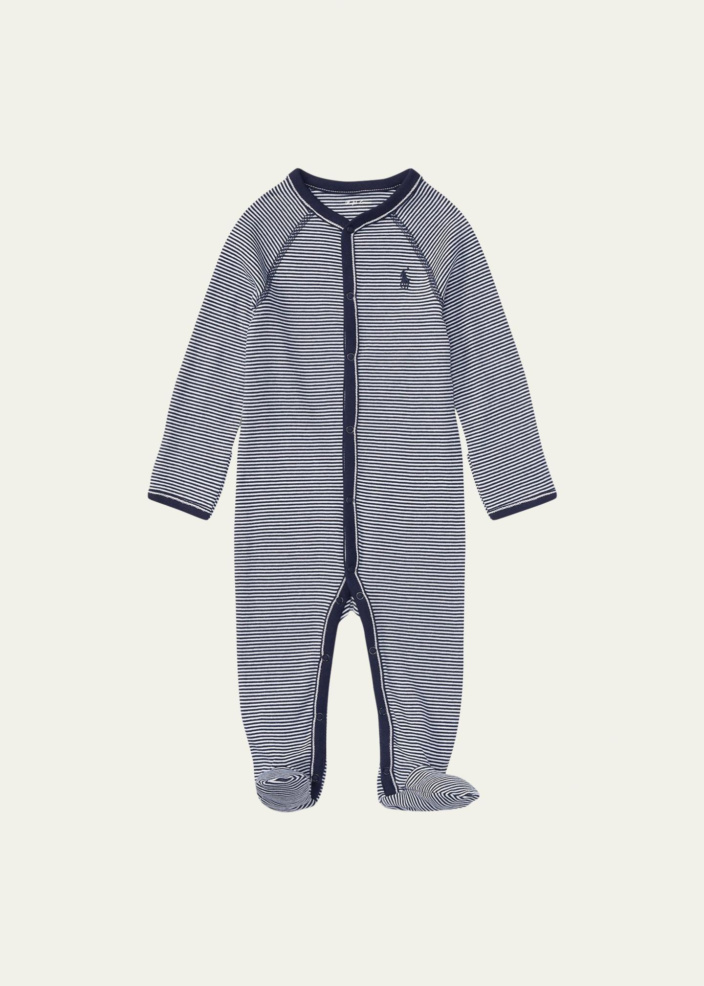 Polo Ralph Lauren Yarn-Dyed Cotton Footie Coverall, Size Newborn-9 