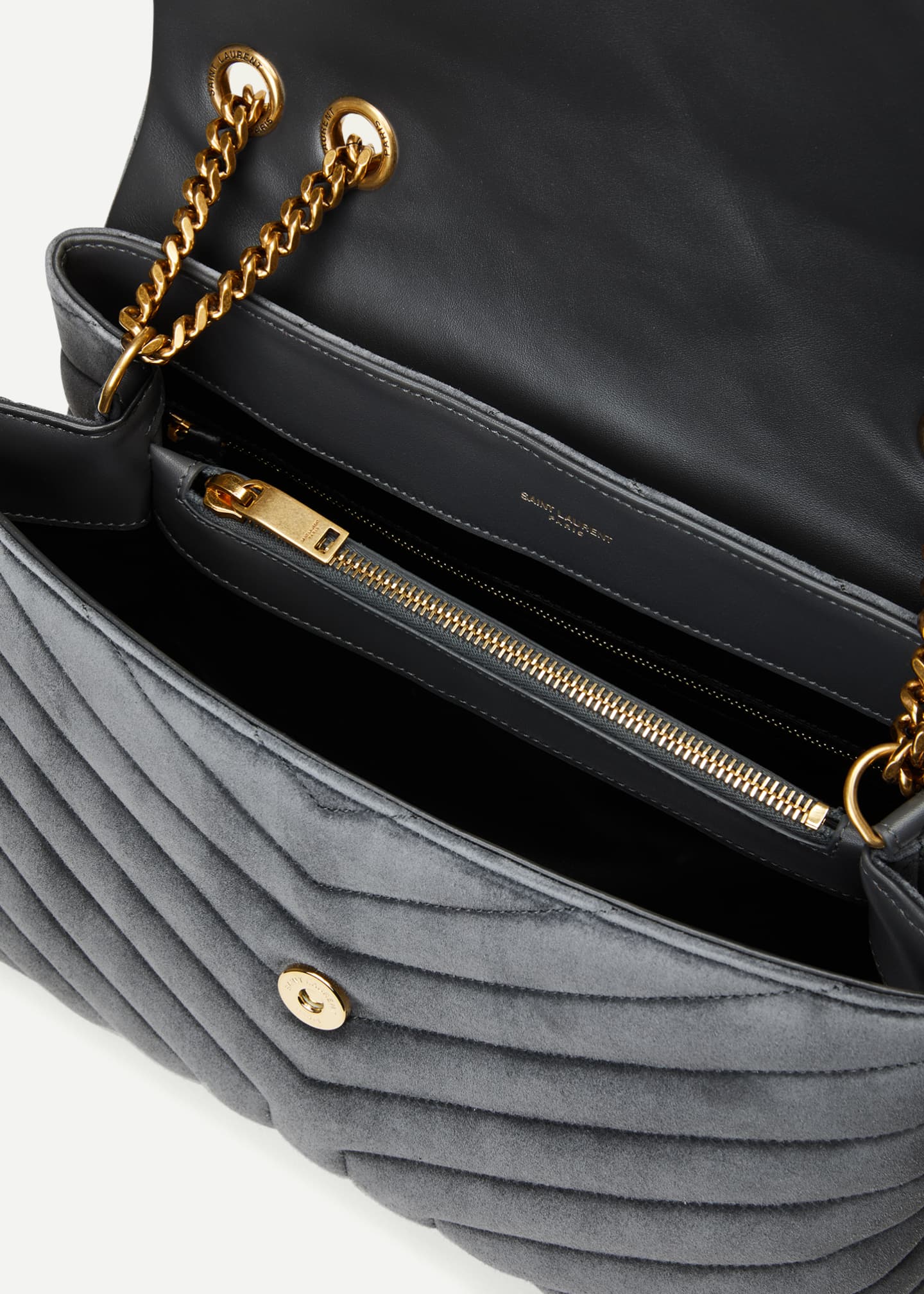 Saint Laurent Loulou Medium YSL Shoulder Bag in Quilted Suede Image 4 of 7