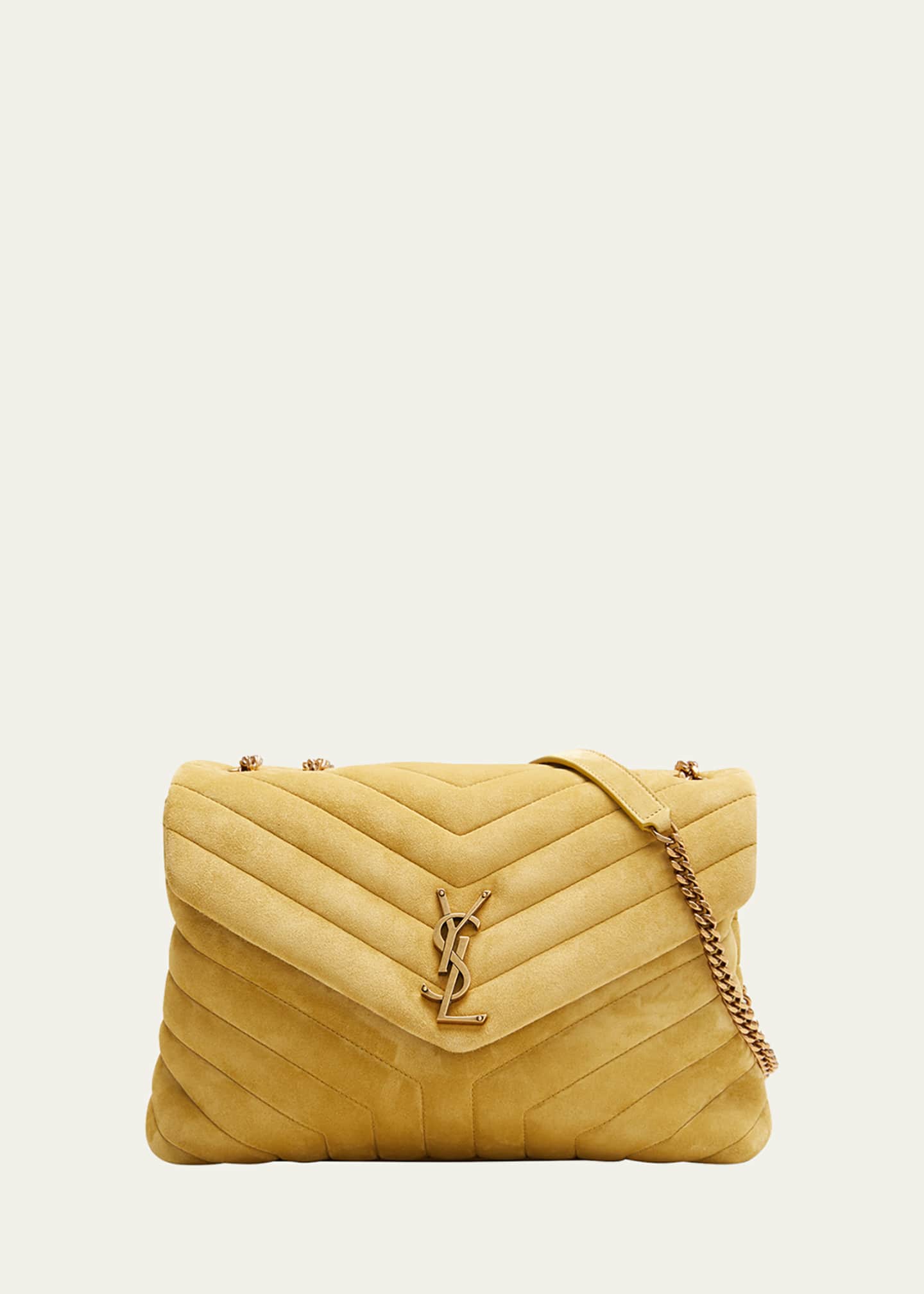 Saint Laurent Loulou Medium YSL Monogram Suede Flap Shoulder Bag Bergdorf Goodman