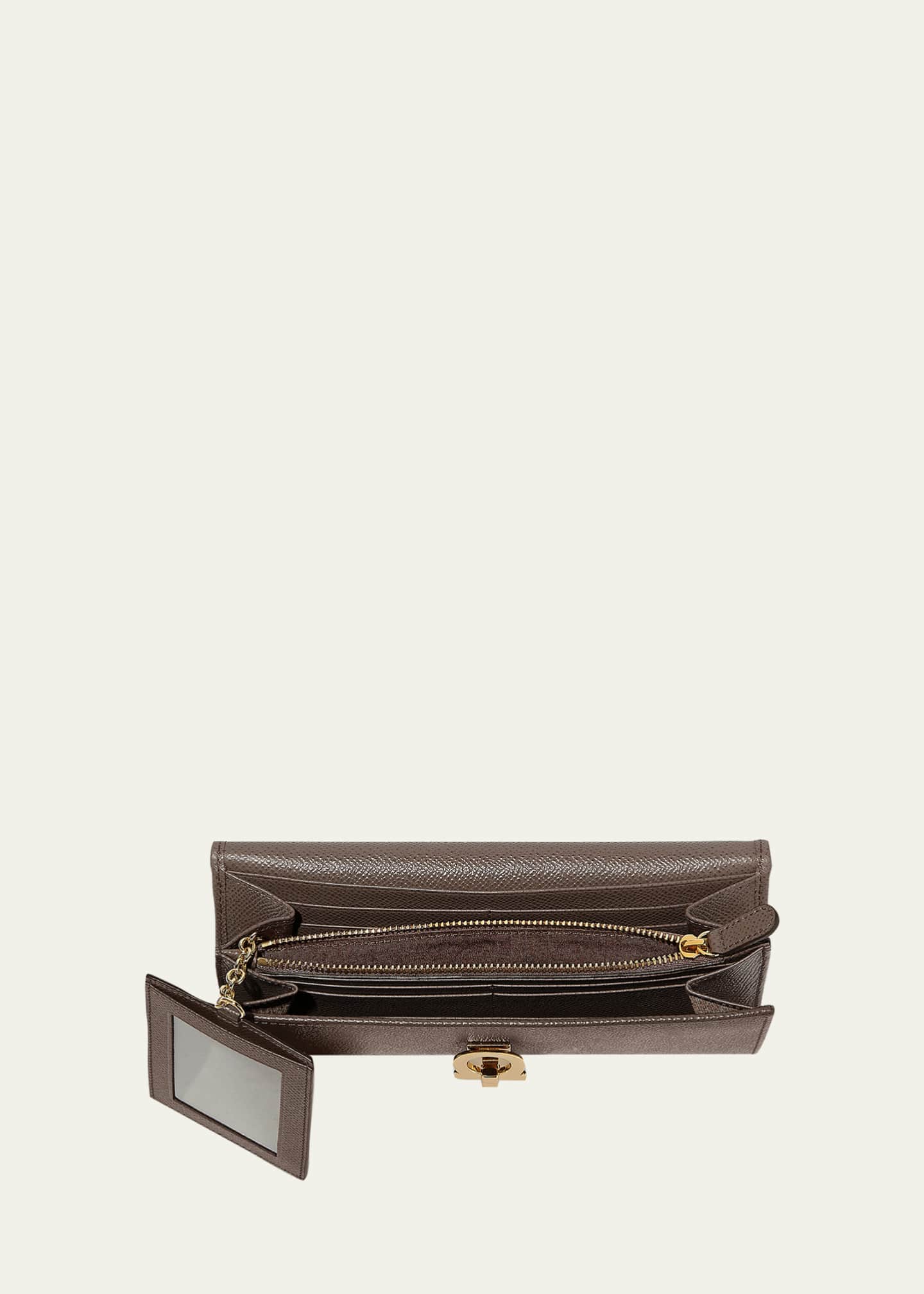 Ferragamo Icona Leather Continental Wallet w Hanging ID Tag