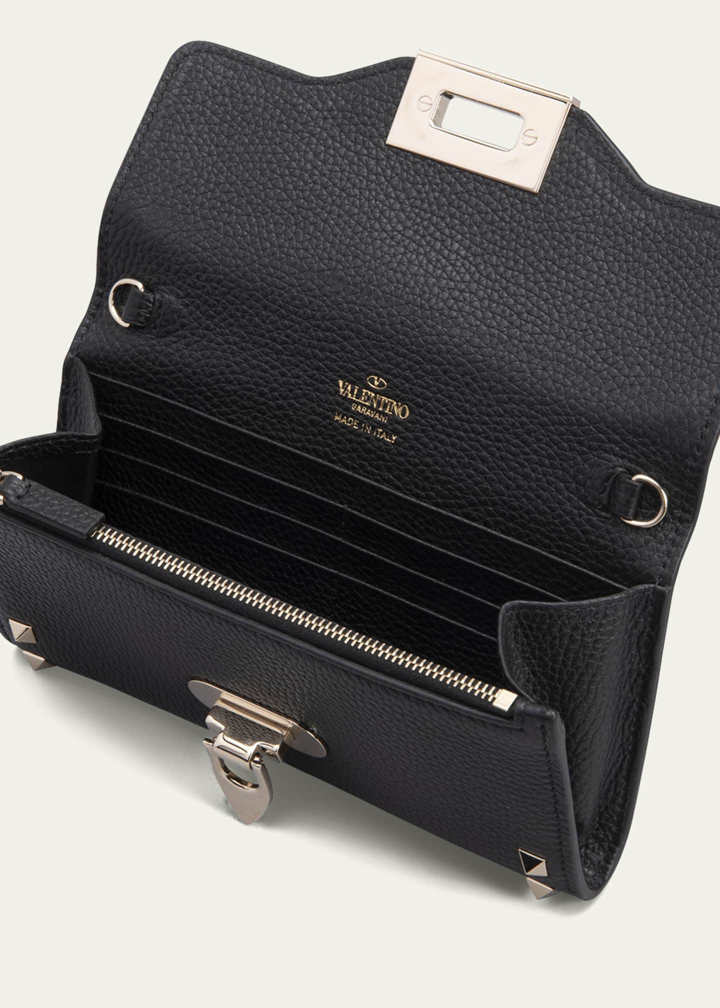 Valentino Garavani Rockstud Leather Wallet on a Chain - ShopStyle