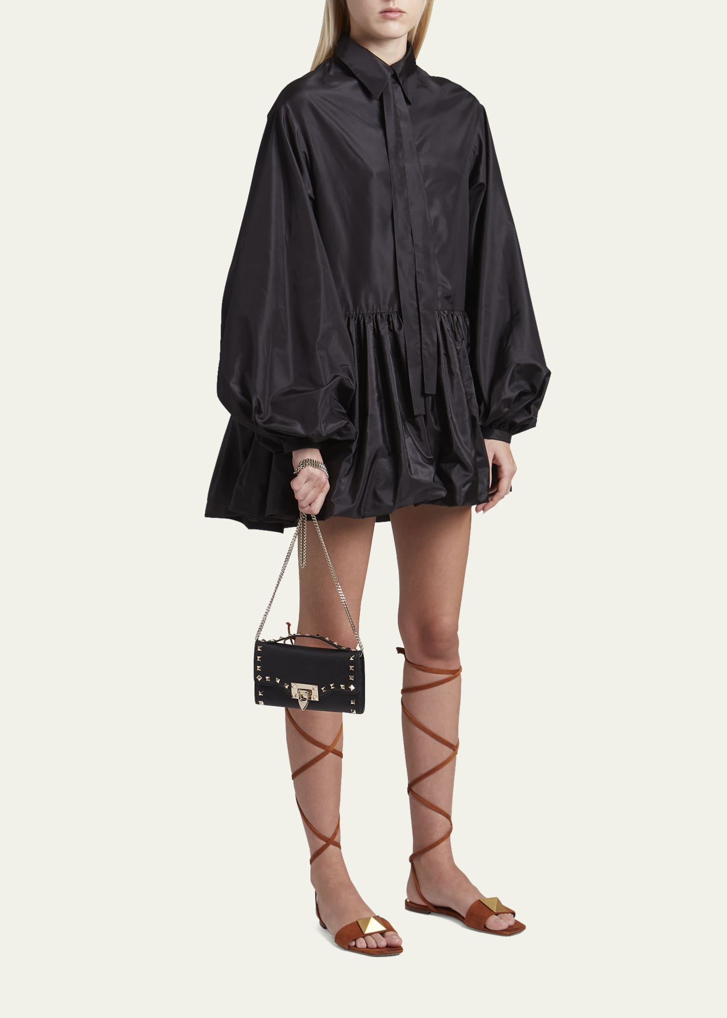 Valentino Garavani Rockstud Leather Wallet on Chain Bergdorf Goodman