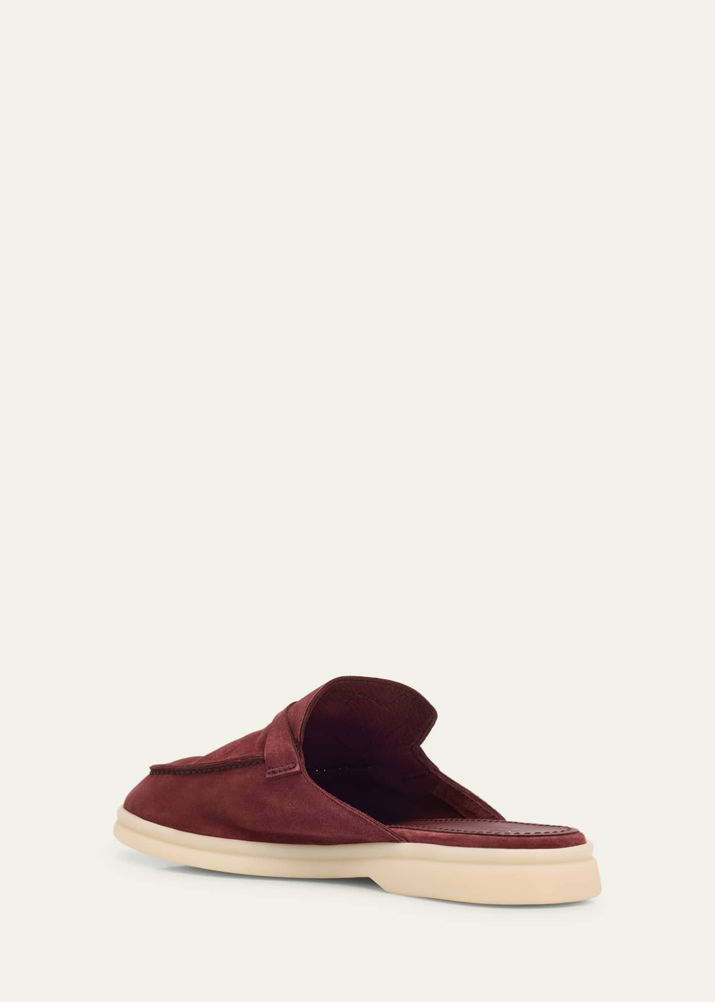 Loro Piana Babouche Charms Walk Suede Mule Loafers Image 4 of 6