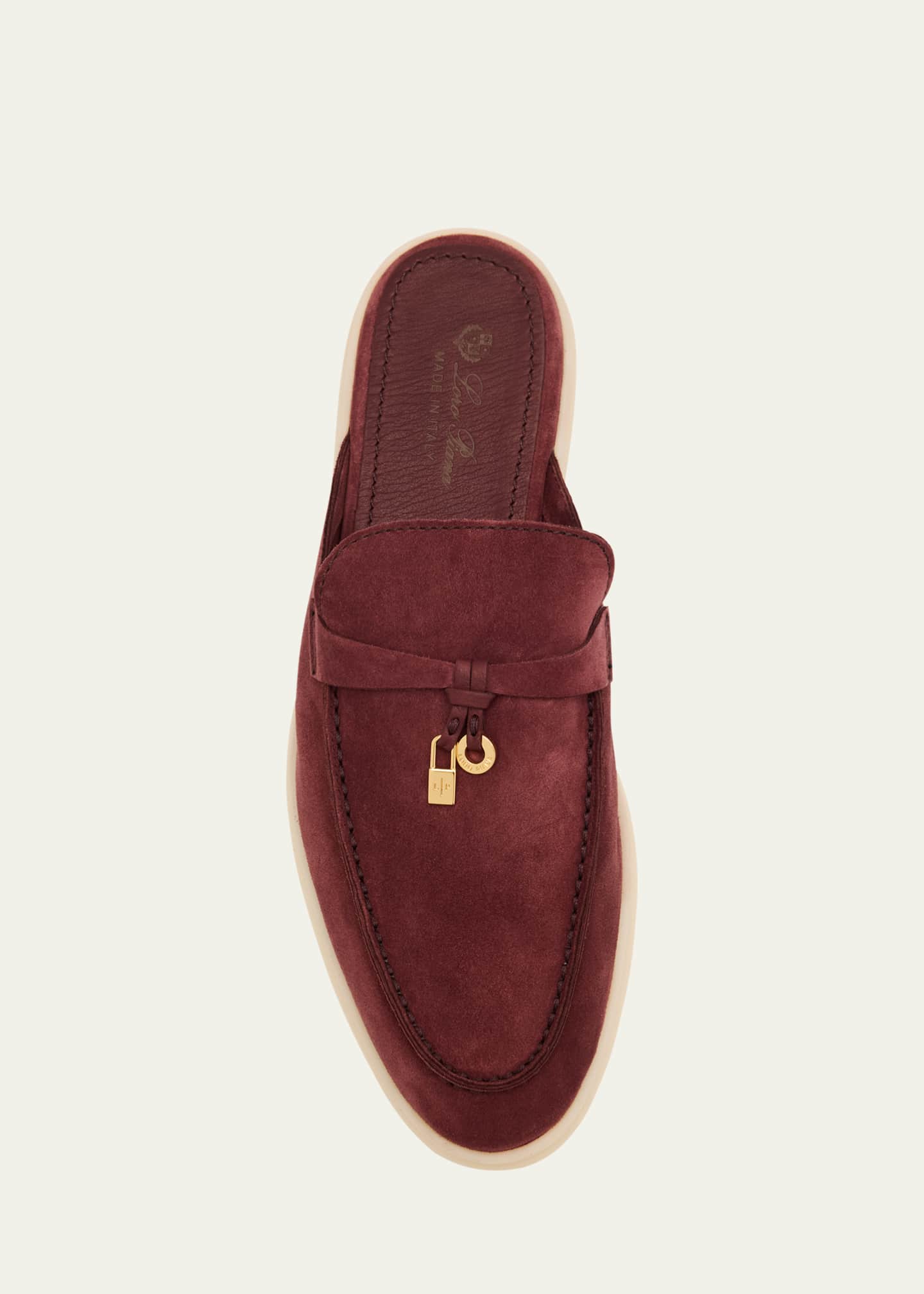 Loro Piana Babouche Charms Walk Suede Mule Loafers Image 6 of 6