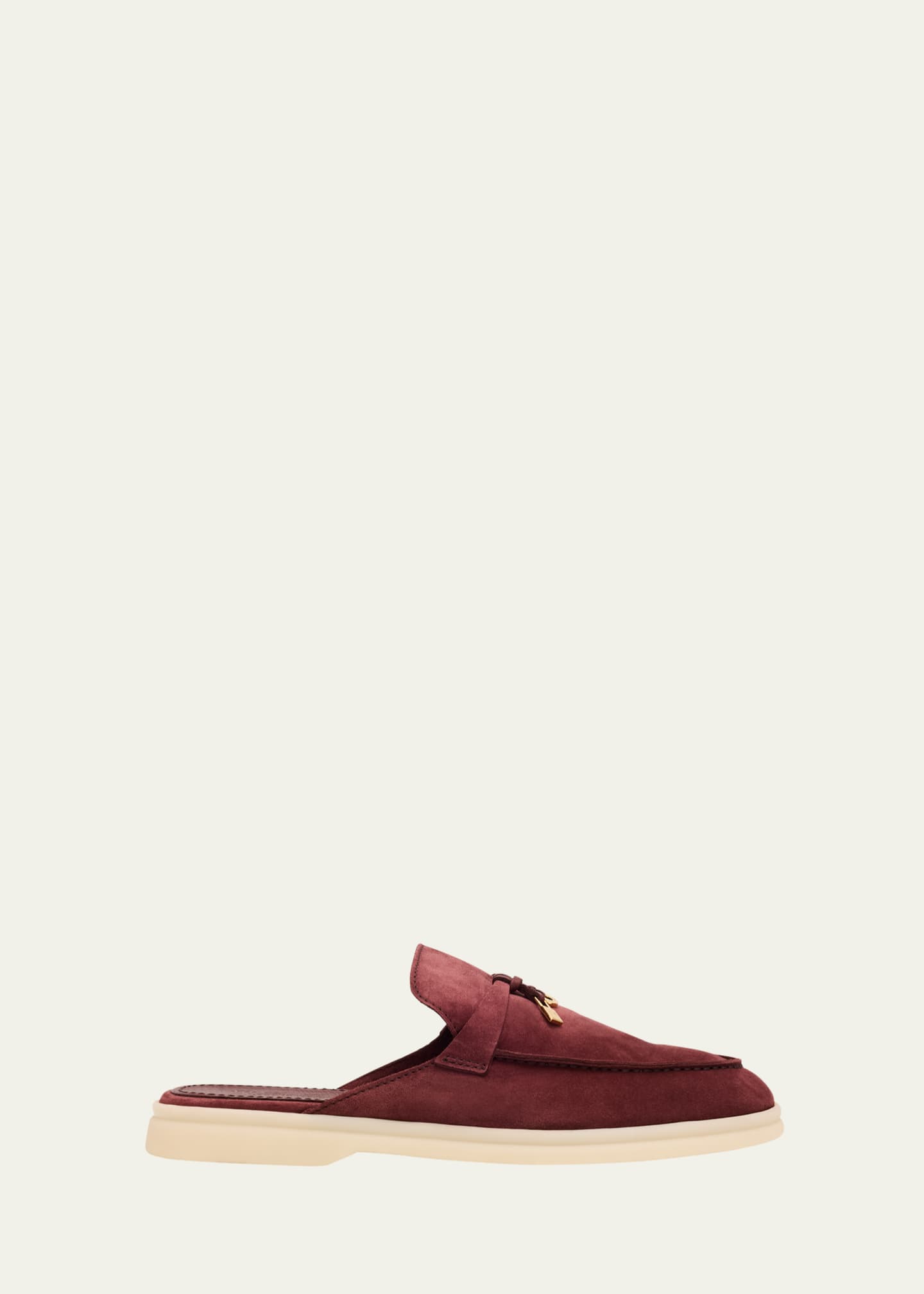Loro Piana Babouche Charms Walk Suede Mule Loafers Image 1 of 6