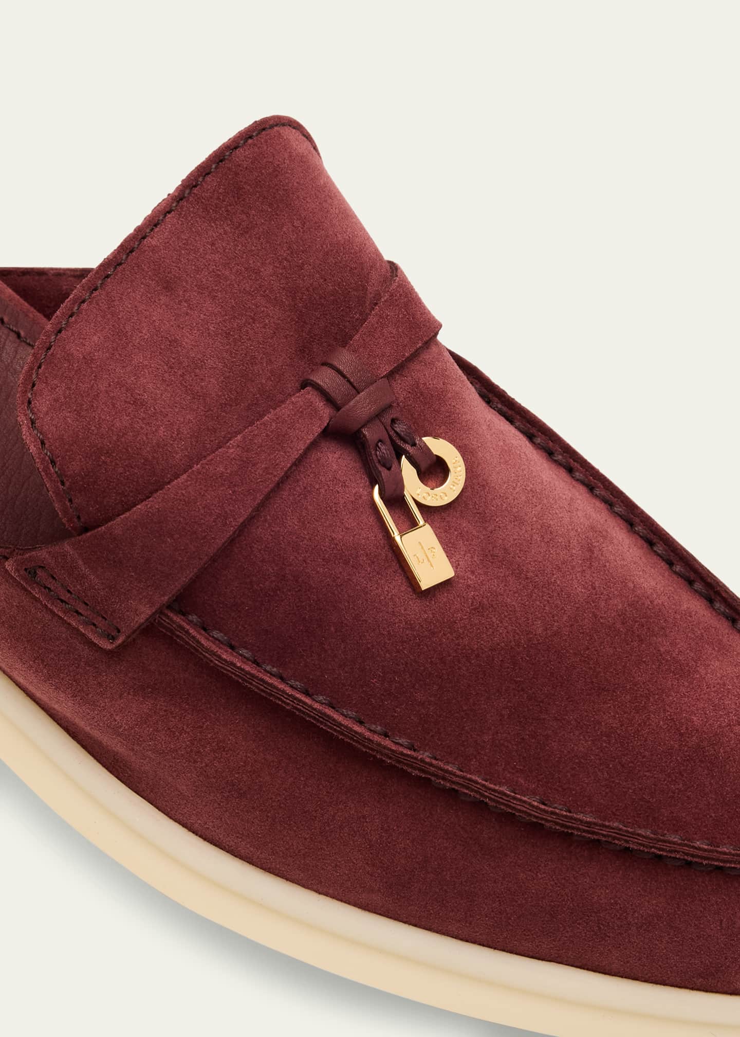Loro Piana Babouche Charms Walk Suede Mule Loafers Image 5 of 6