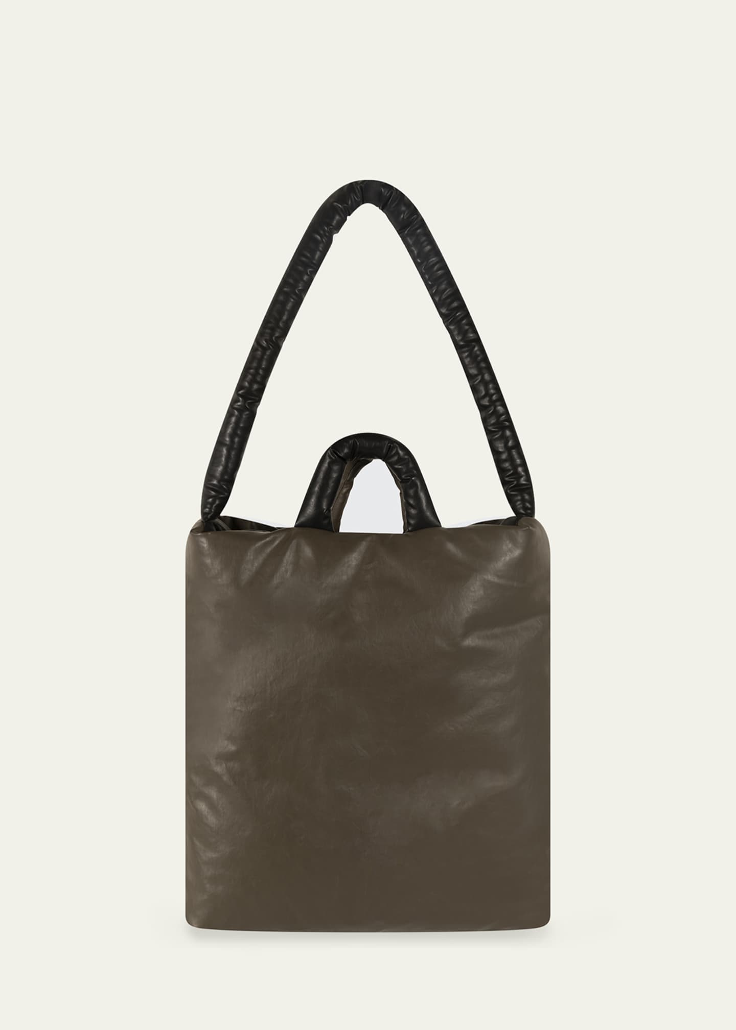 KASSL Oil Medium Puffy Tote Bag Black Brown Women s Handbags Purses Tote Bags Totes