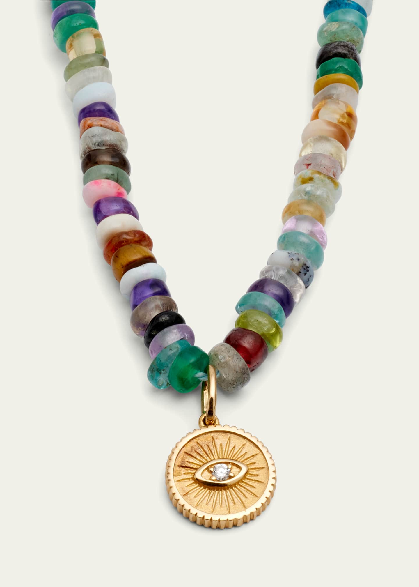 Sydney Evan 14k Evil Eye Diamond Coin Necklace Image 3 of 4