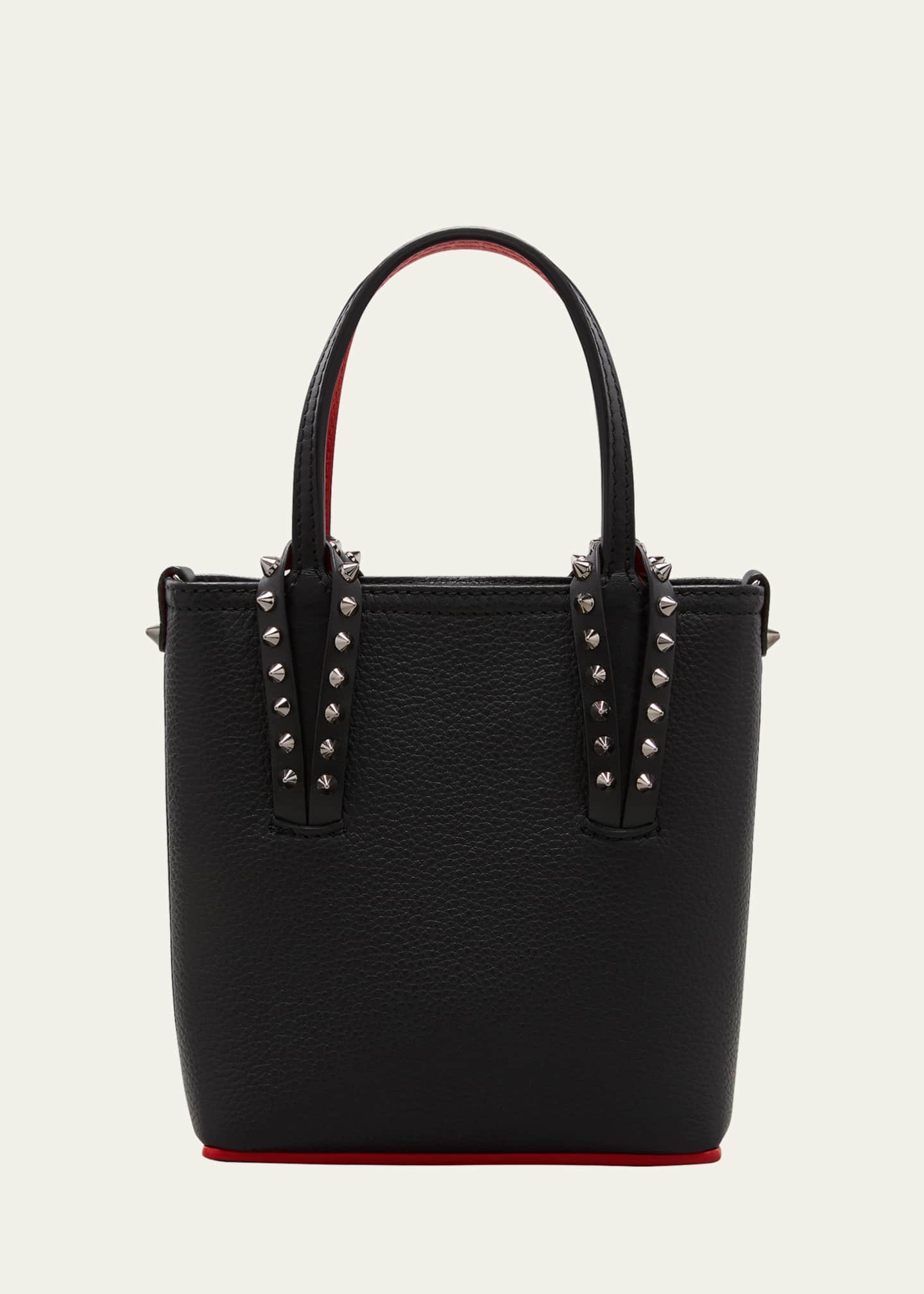 トートバッグ Christian Louboutin Borsa Cabata Mini In Pelle Cabata mini - Tote bag - Calf leather and spikes - Black