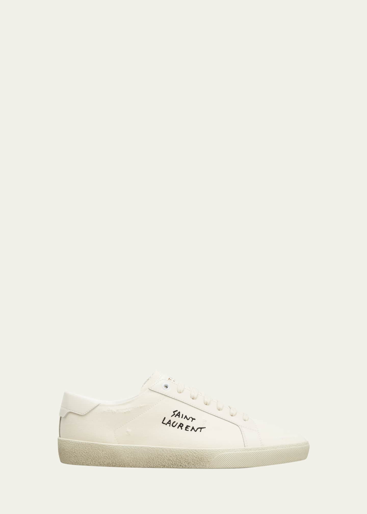 Saint Laurent Men's SL/06 Canvas Embroidered Logo Sneakers Image 1 of 3
