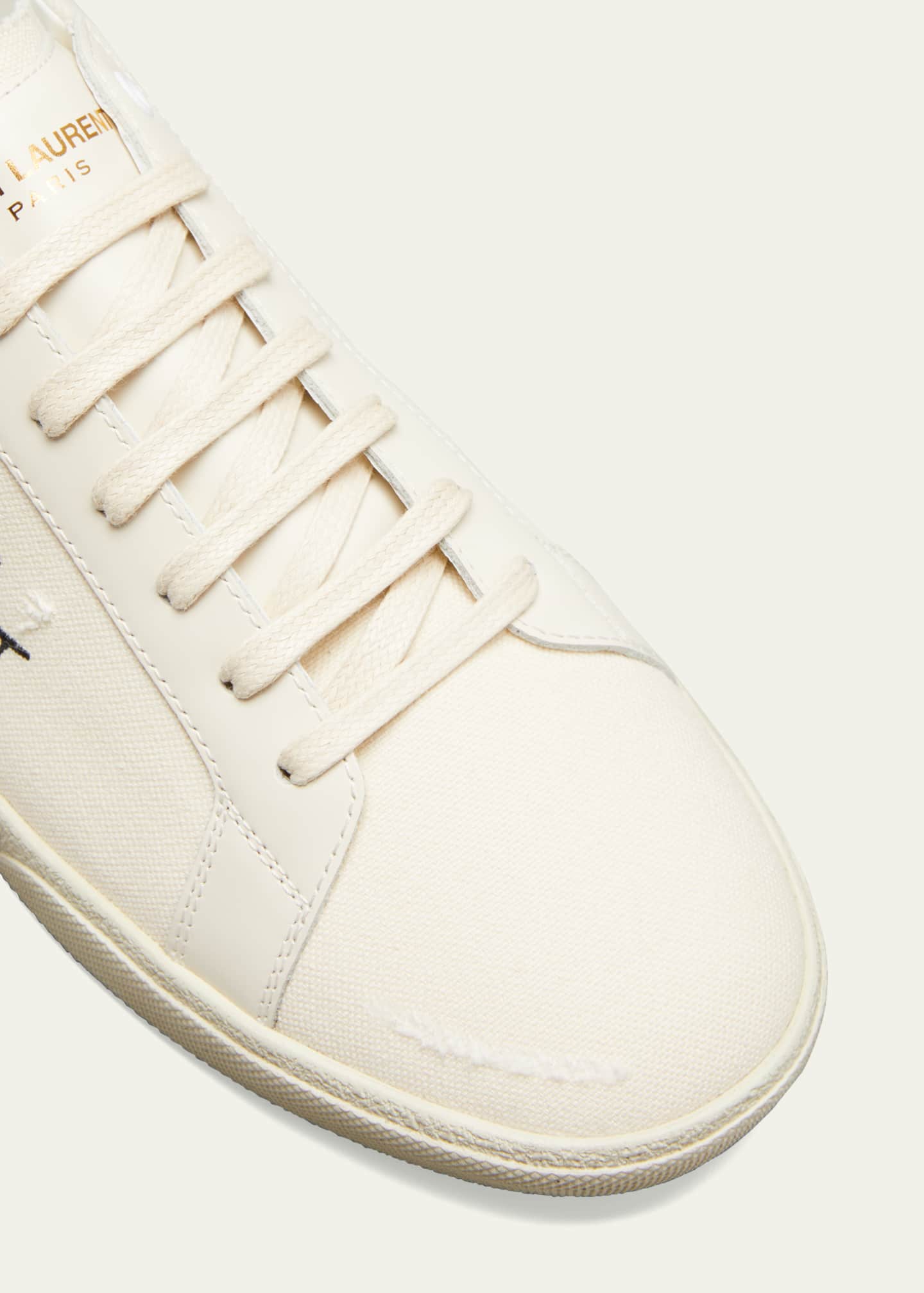 Saint Laurent Men's SL/06 Canvas Embroidered Logo Sneakers Image 3 of 3