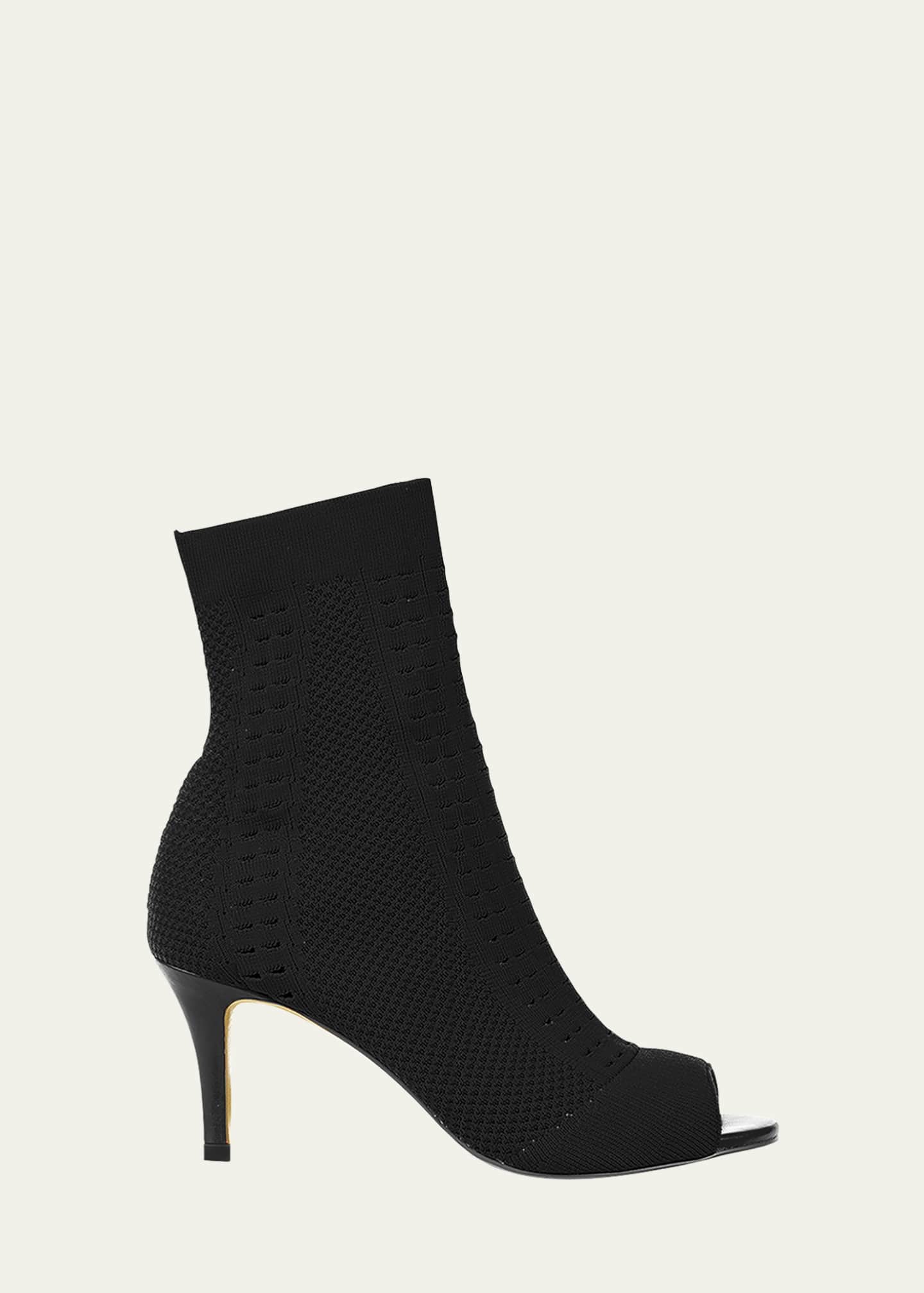 Allegra James Lina Knit PeepToe Sock Booties Bergdorf Goodman