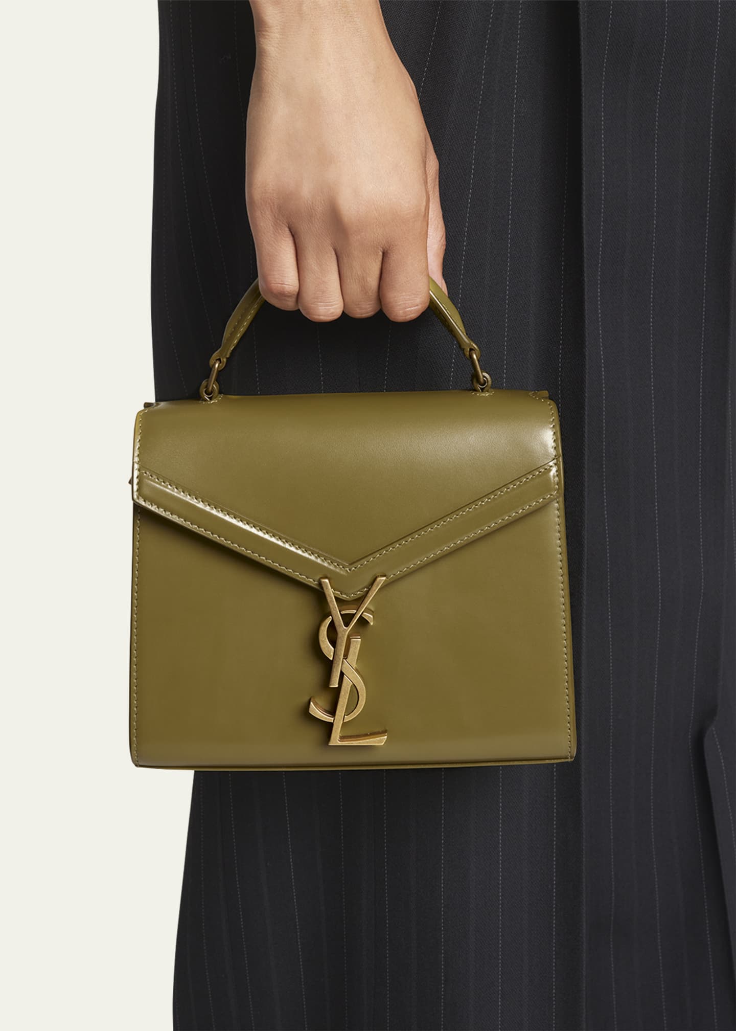 SAINT LAURENT CASSANDRE ミニバッグ SAINT LAURENT Cassandre mini textured-leather shoulder bag