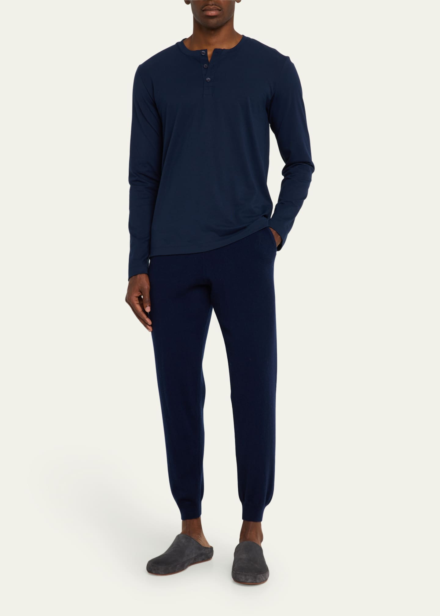 Hanro Men's Living Henley T-Shirt Image 2 of 5
