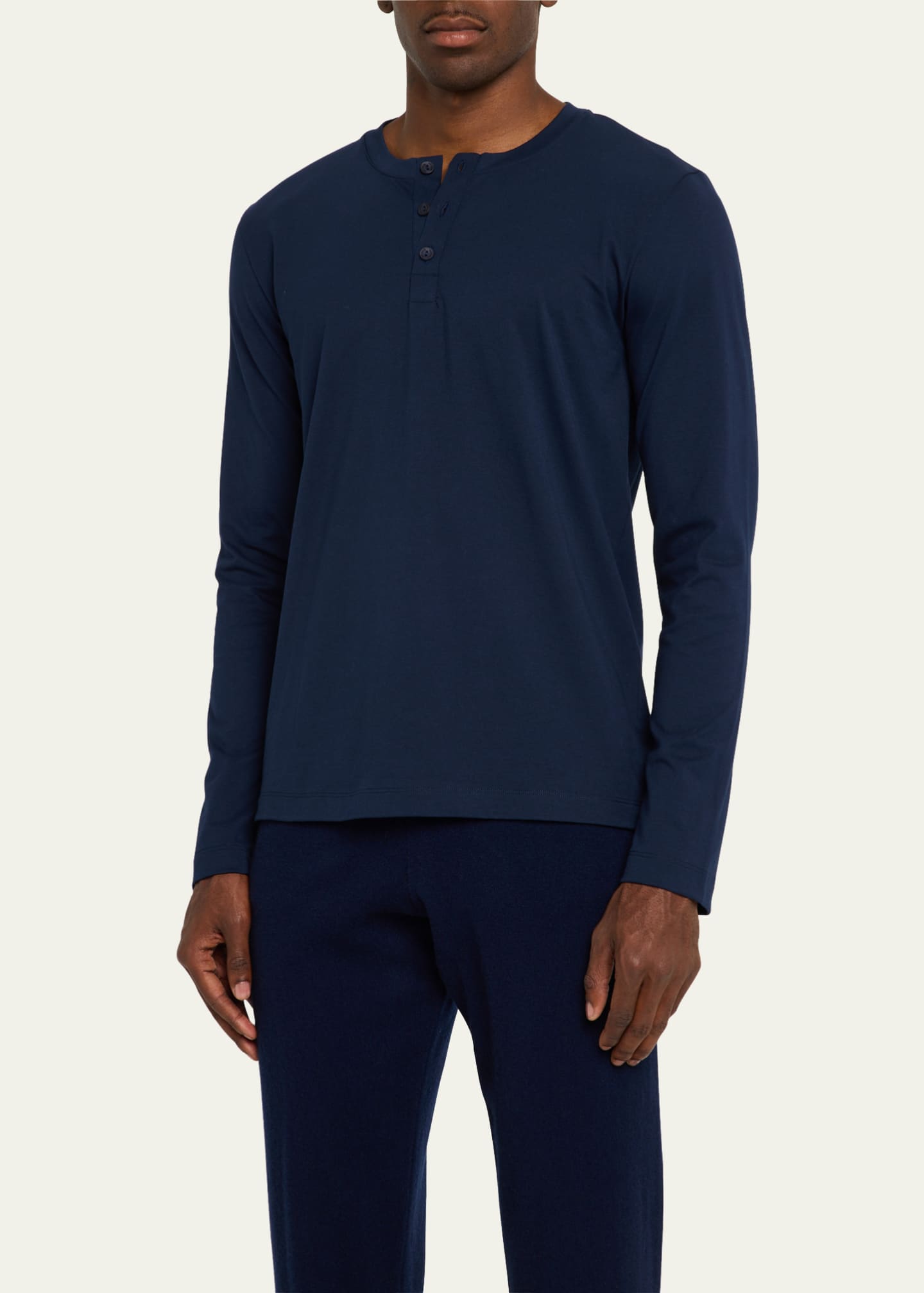 Hanro Men's Living Henley T-Shirt Image 4 of 5
