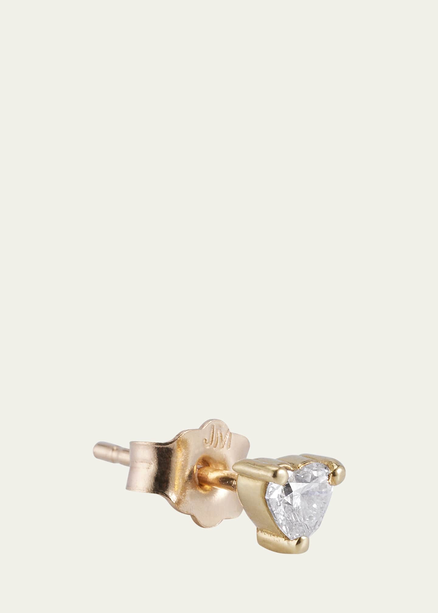 Jennifer Meyer Heart-Cut Diamond Stud Earring, Single Image 3 of 4