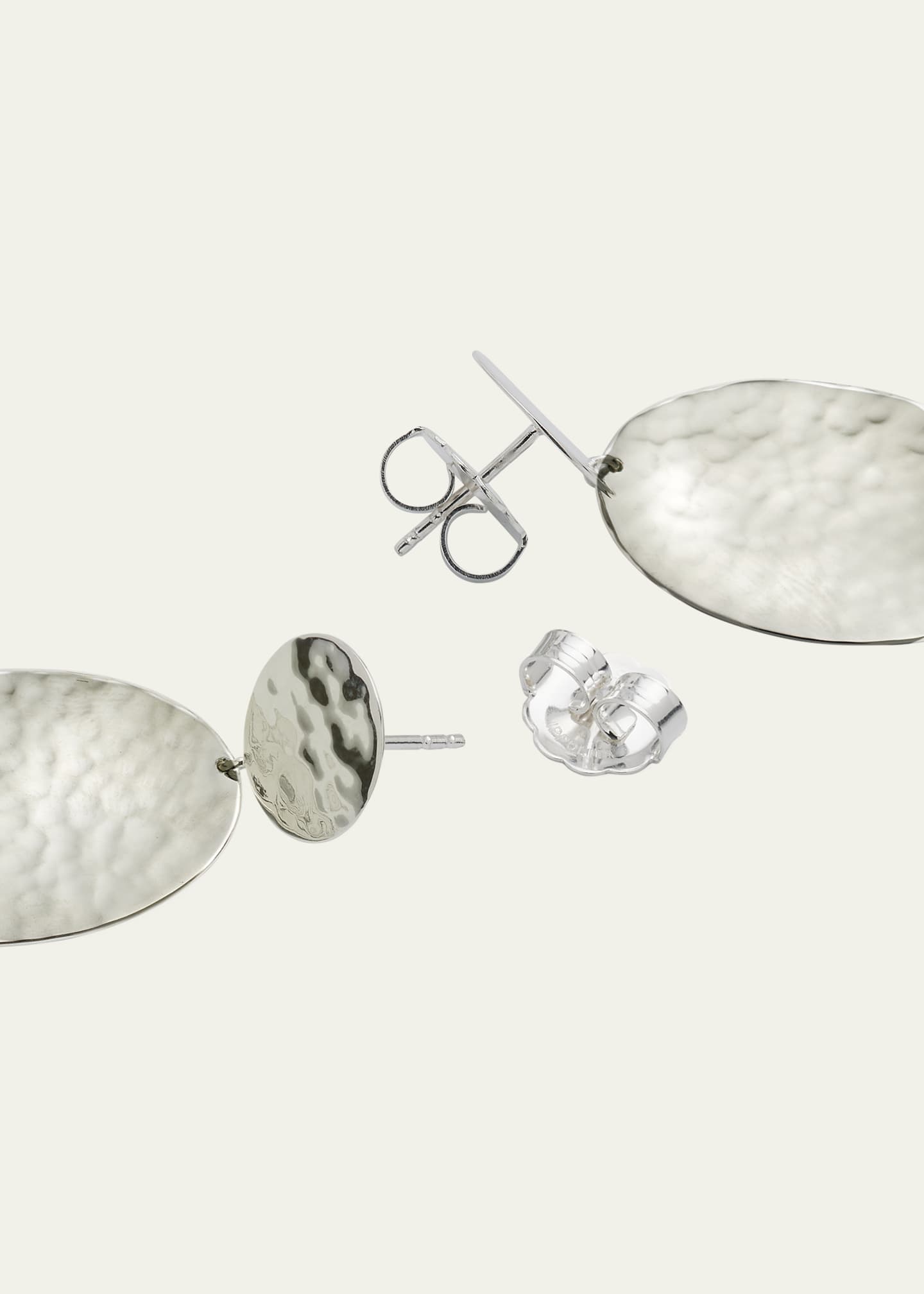 Ippolita Crinkle Hammered Oval Snowman Earrings in Sterling Silver Image 4 of 4