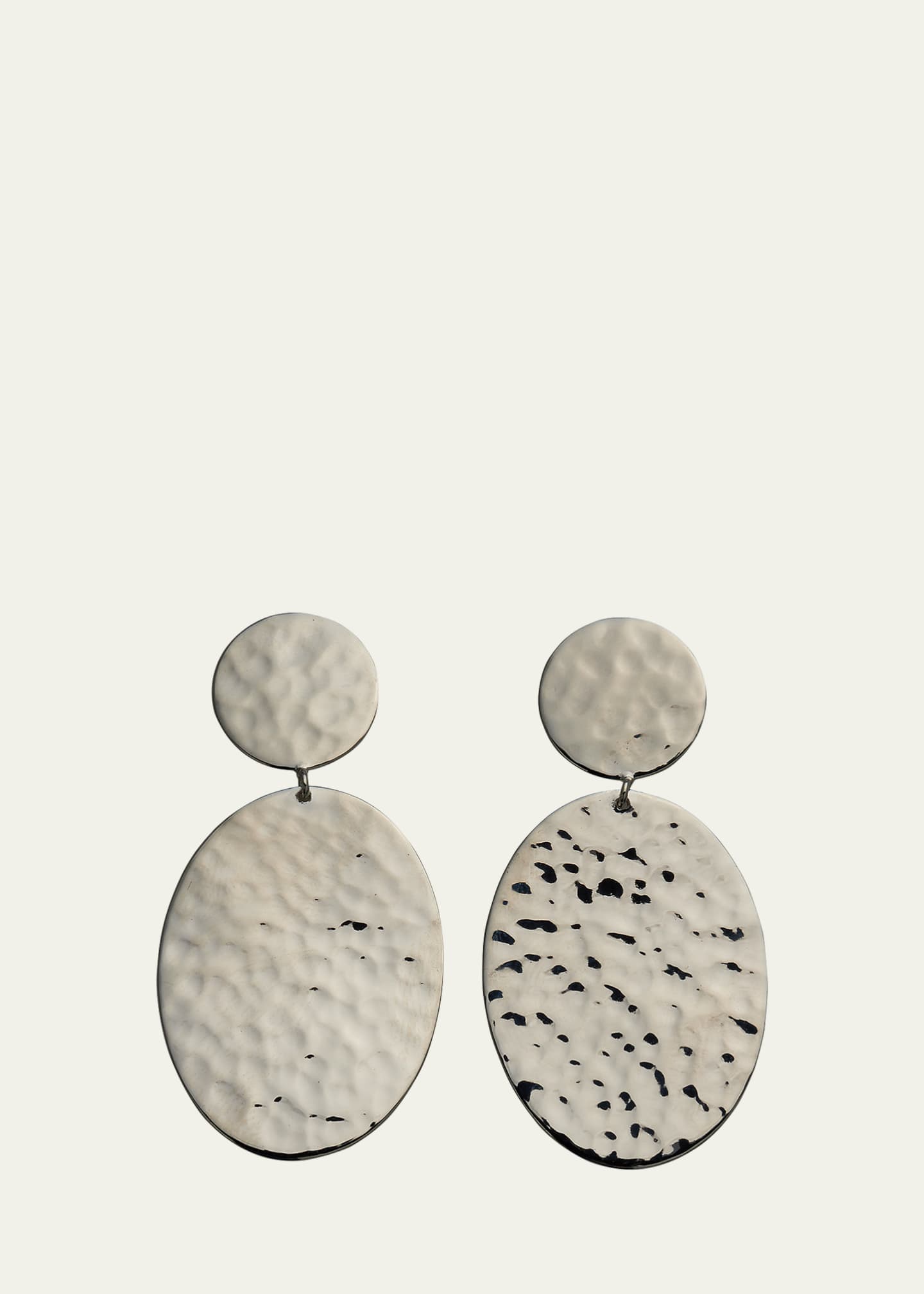 Ippolita Crinkle Hammered Oval Snowman Earrings in Sterling Silver Image 1 of 4