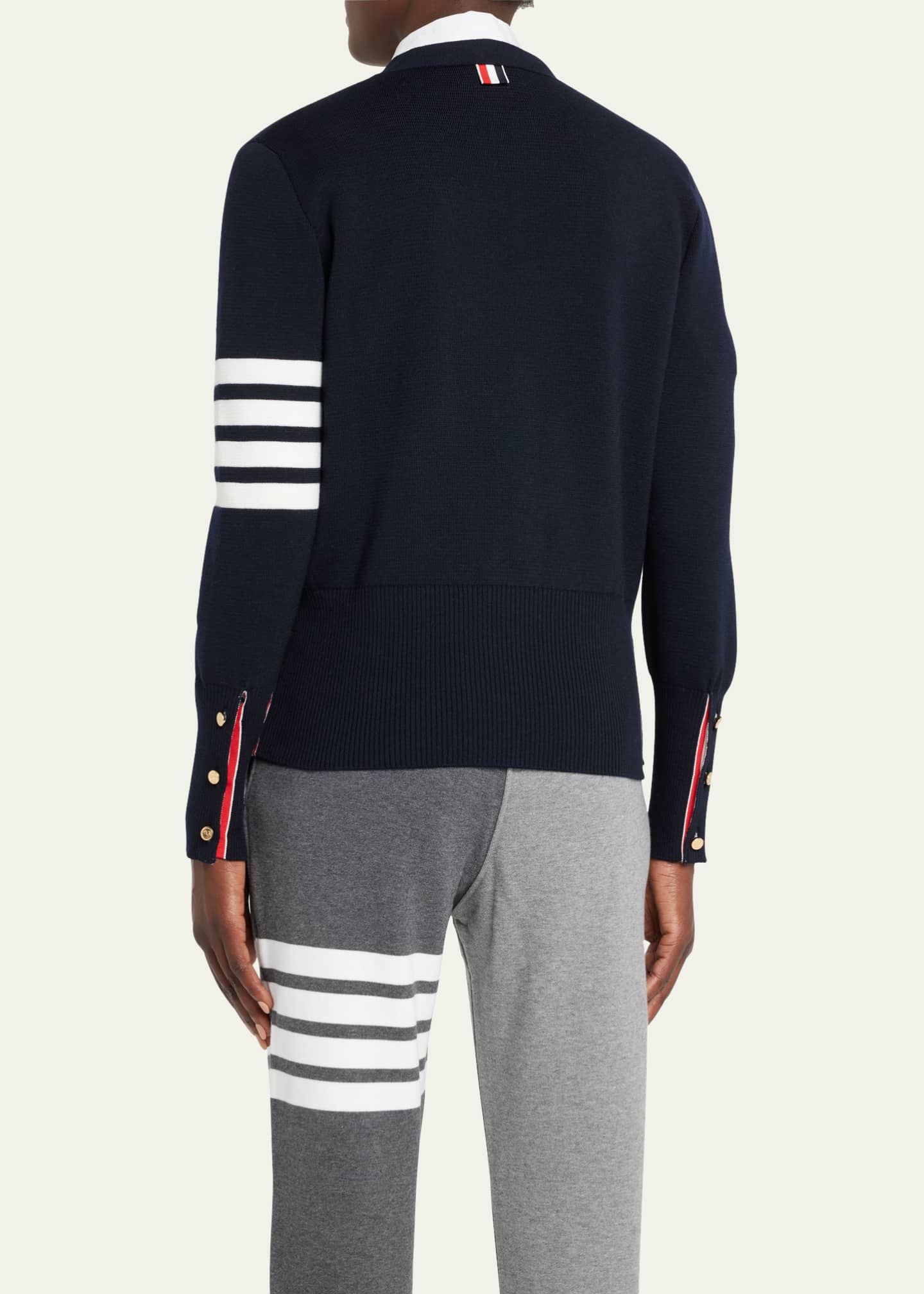 Thom Browne 4-Bar Milano-Stitch Cardigan Image 3 of 5