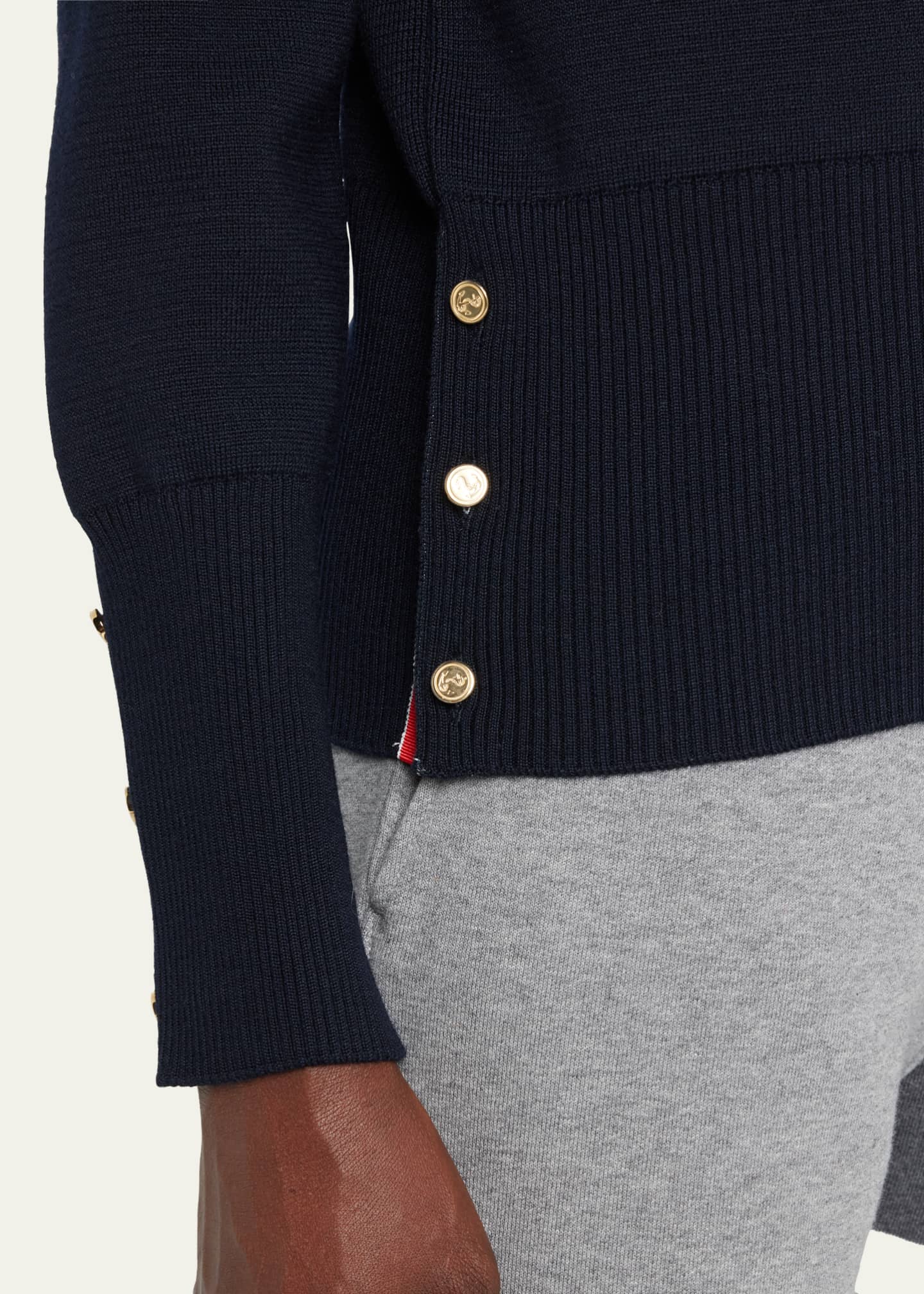 Thom Browne 4-Bar Milano-Stitch Cardigan Image 5 of 5