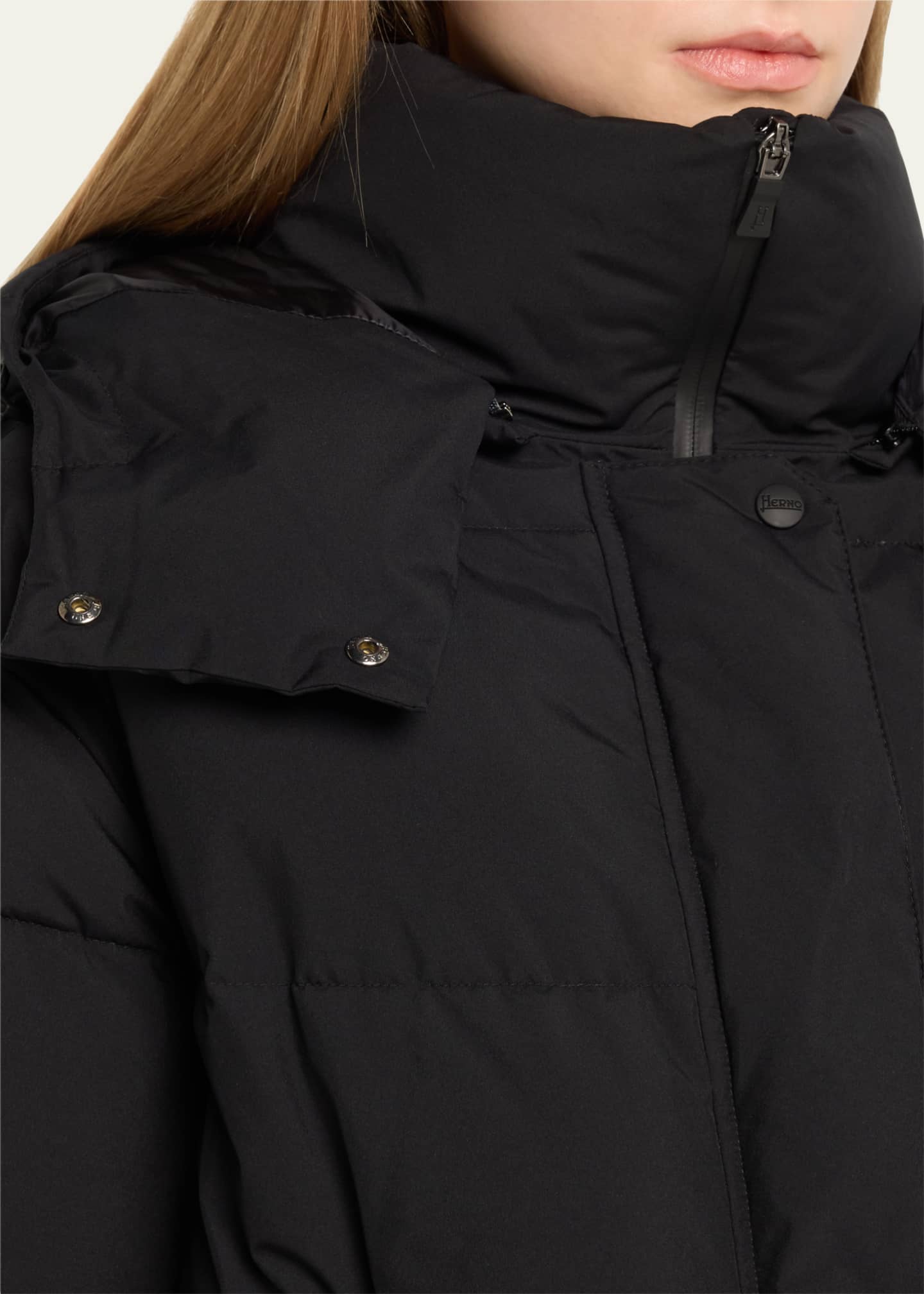 Herno Woven Puffer Coat with Hood - Bergdorf Goodman