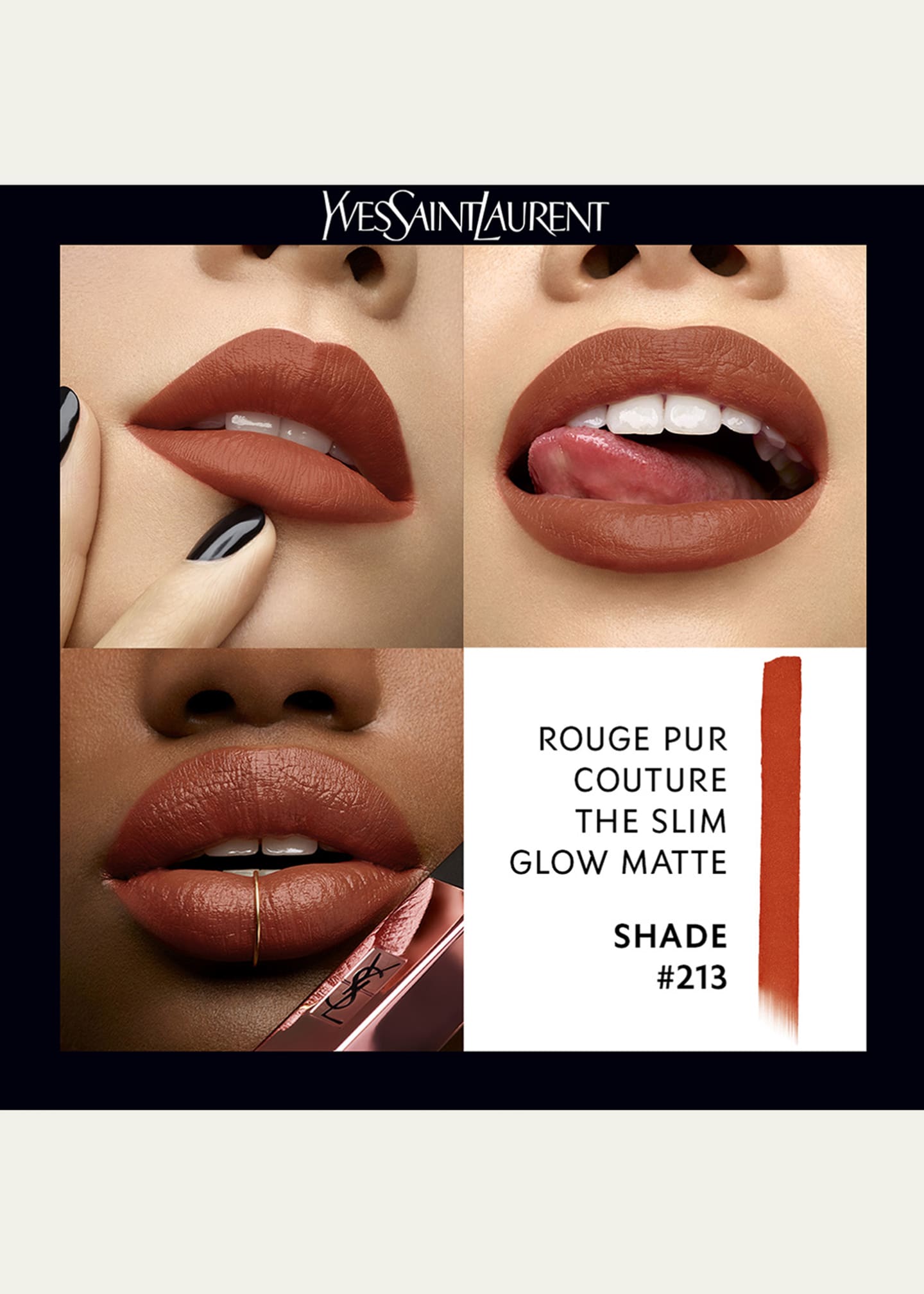 Yves Saint Laurent Beaute Rouge Pur Couture The Slim Glow Matte Lipstick Image 2 of 4
