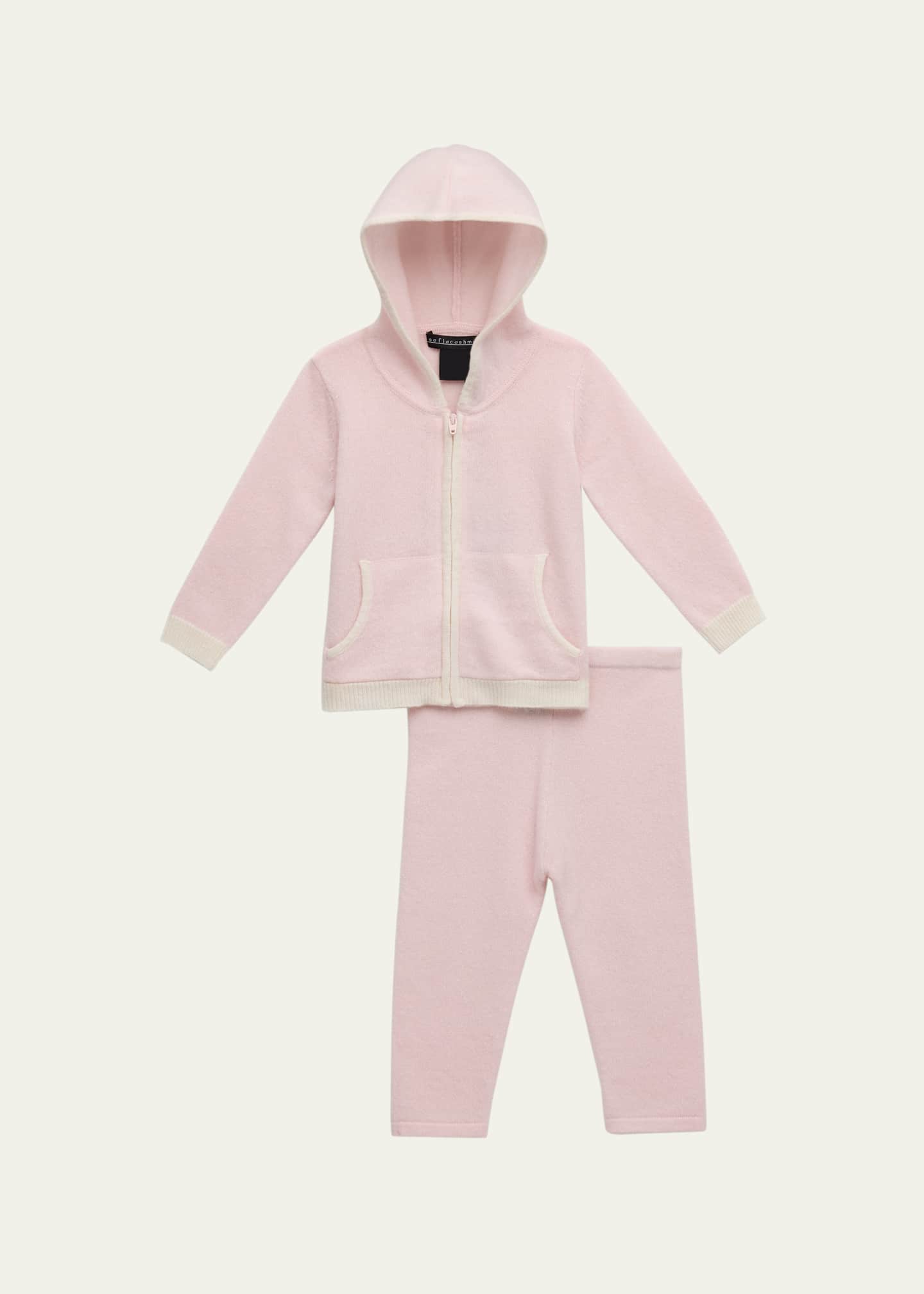 Sofia Cashmere Kid's Cashmere Hoodie and Legging Set, Size 3M-24M Image 1 of 3
