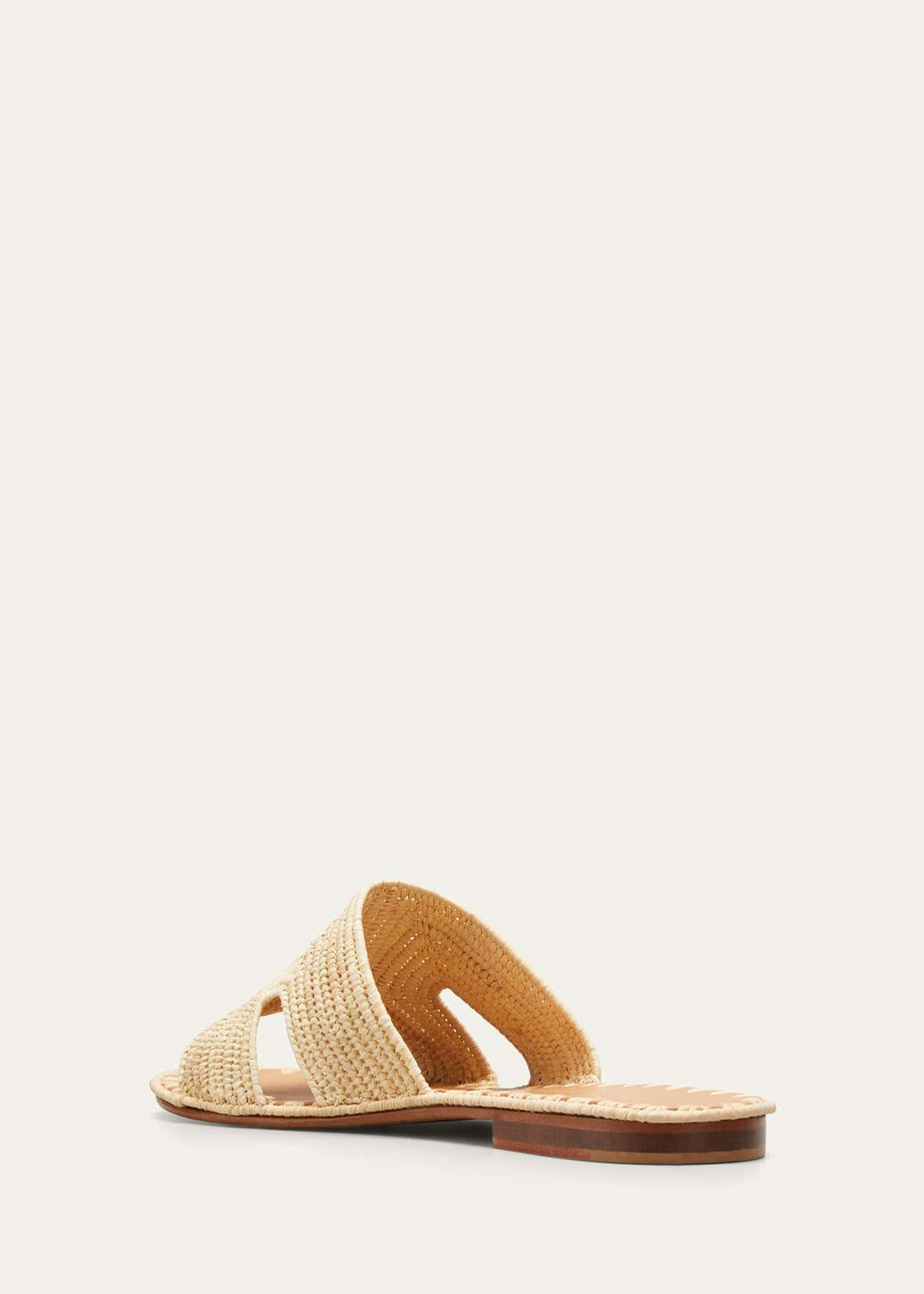 Carrie Forbes Cuadro Raffia Flat Slide Sandals - Bergdorf Goodman