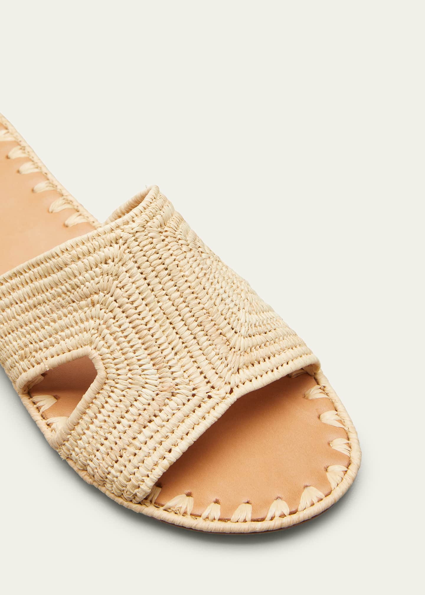 Carrie Forbes Cuadro Raffia Flat Slide Sandals Image 3 of 3