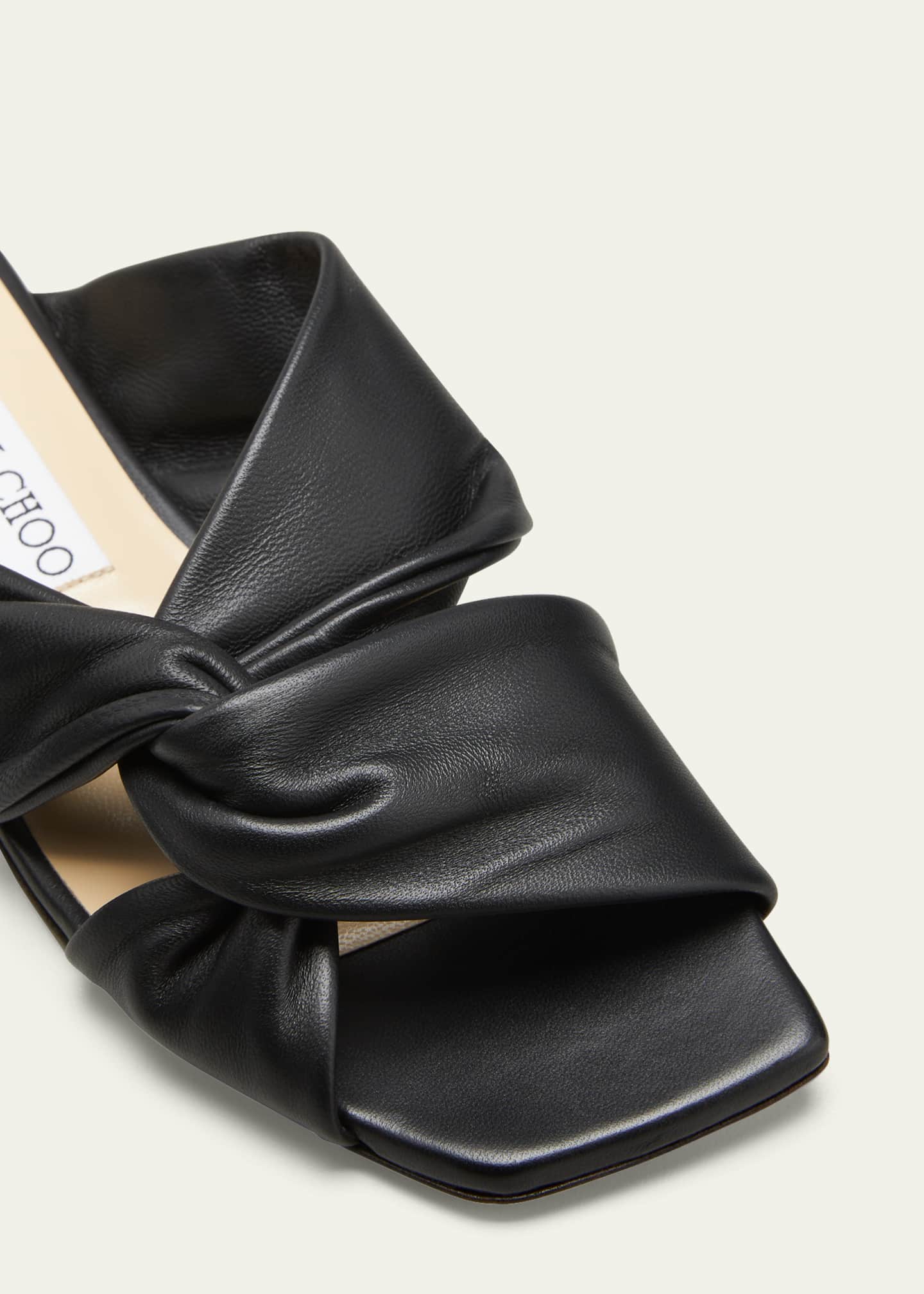 Jimmy Choo Narisa Knotted Leather Flat Sandals - Bergdorf Goodman