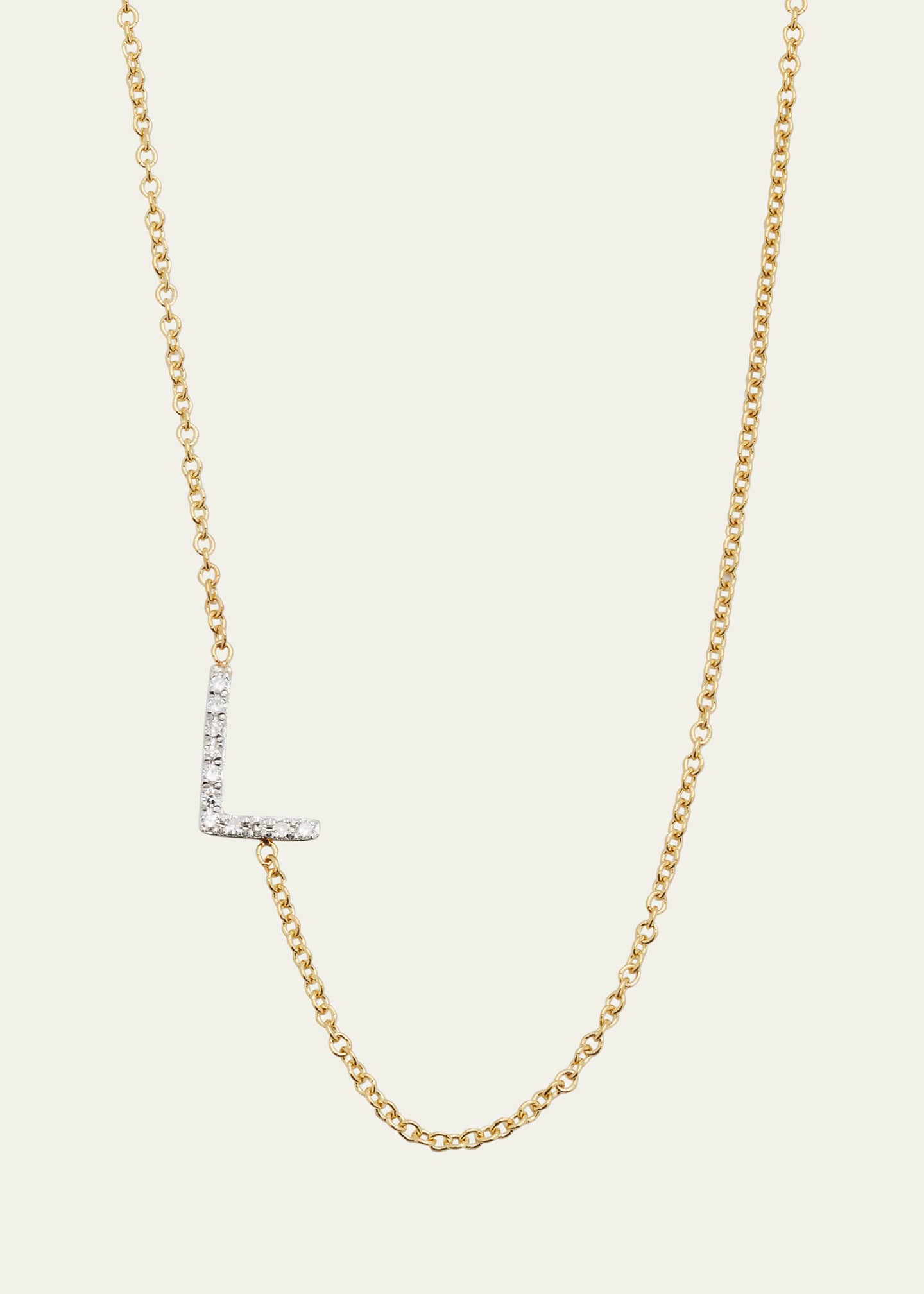 Zoe Lev Jewelry Diamond Asymmetrical Initial Necklace, L Image 1 of 4