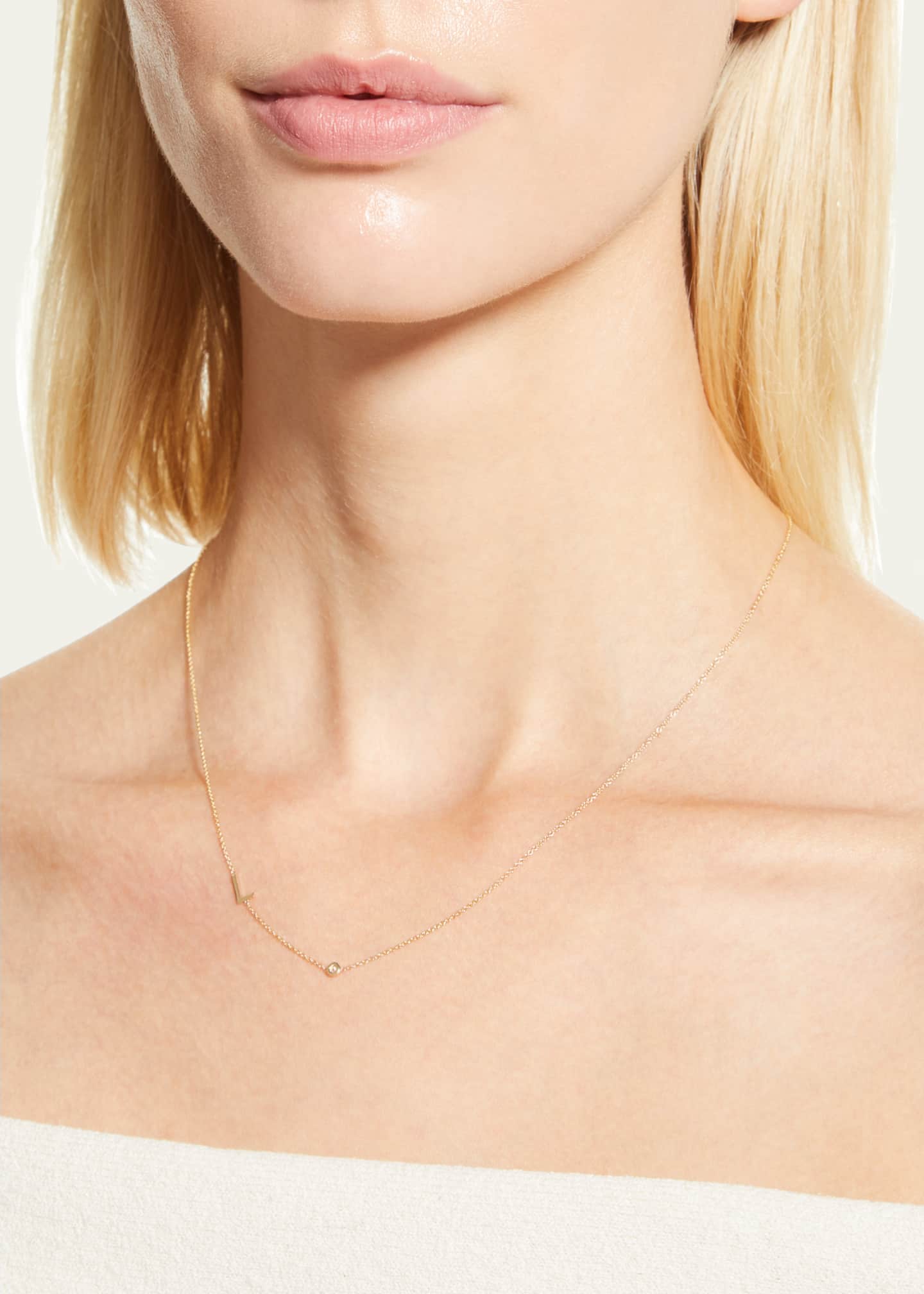 Zoe lev small 2025 bezel diamond necklace
