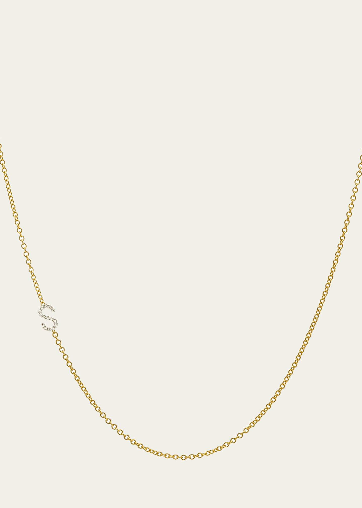 Zoe Lev Jewelry Diamond Asymmetrical Initial Necklace Image 1 of 2