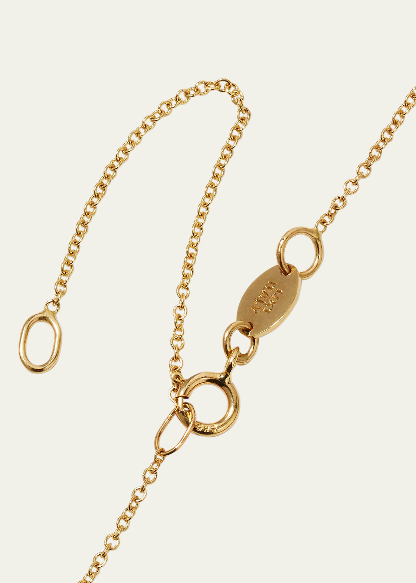 Zoe Lev Jewelry 14K Gold Small Nail Initial Necklace Image 4 of 5