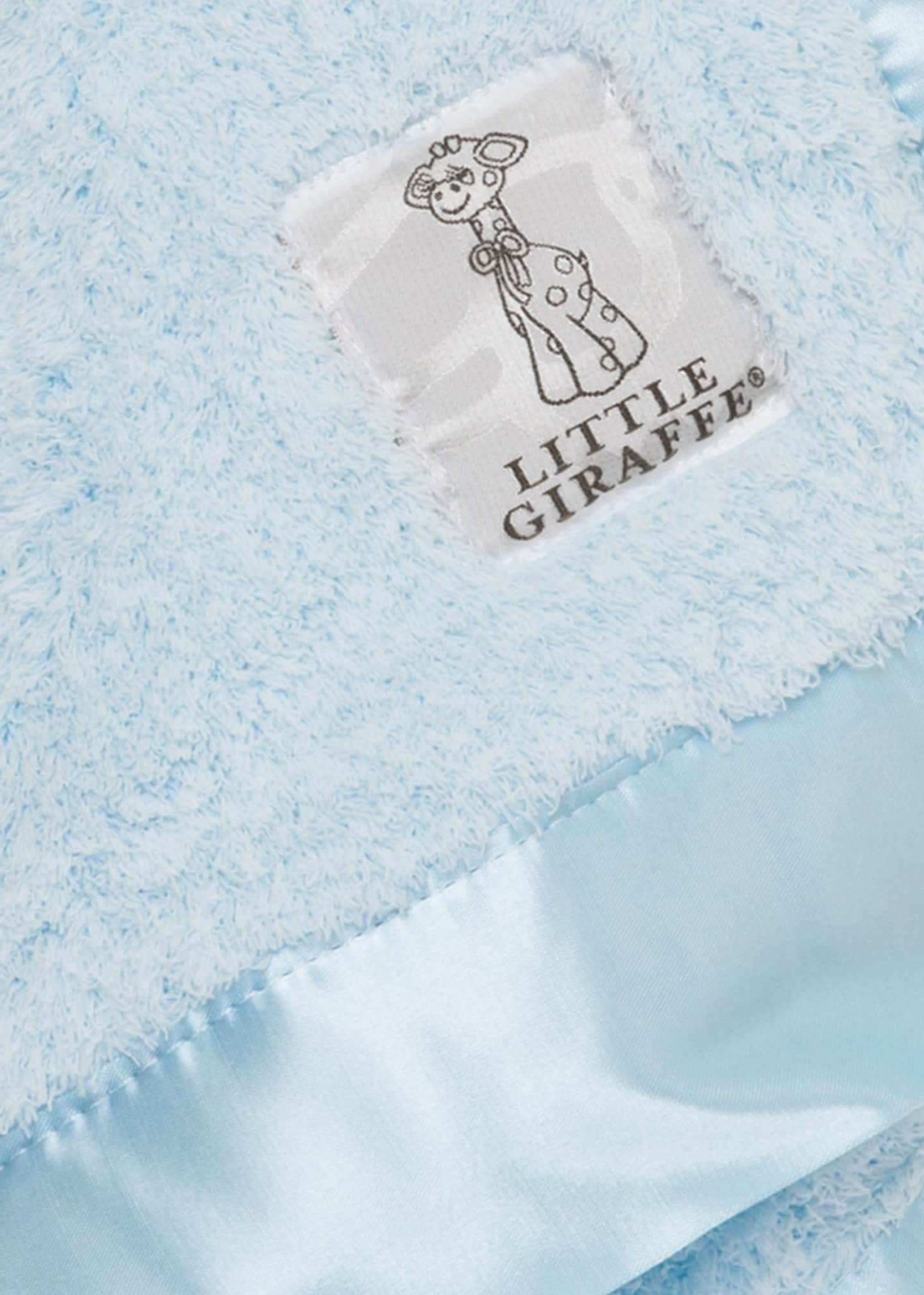 Little Giraffe Chenille Solid Plush Baby Blanket w Satin Border