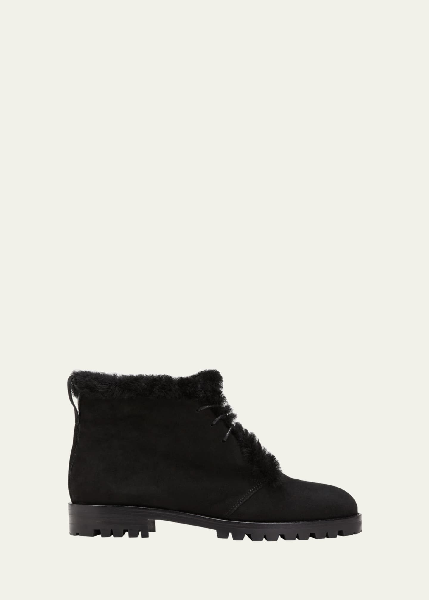 Shearling lace up boots discount