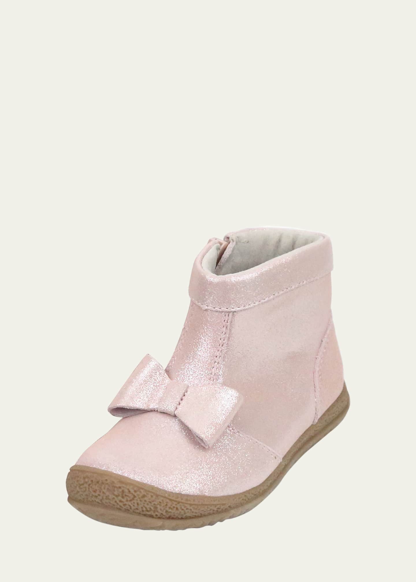 L'Amour Shoes Girl's Hilary Bow Patent Booties, Baby/Toddlers