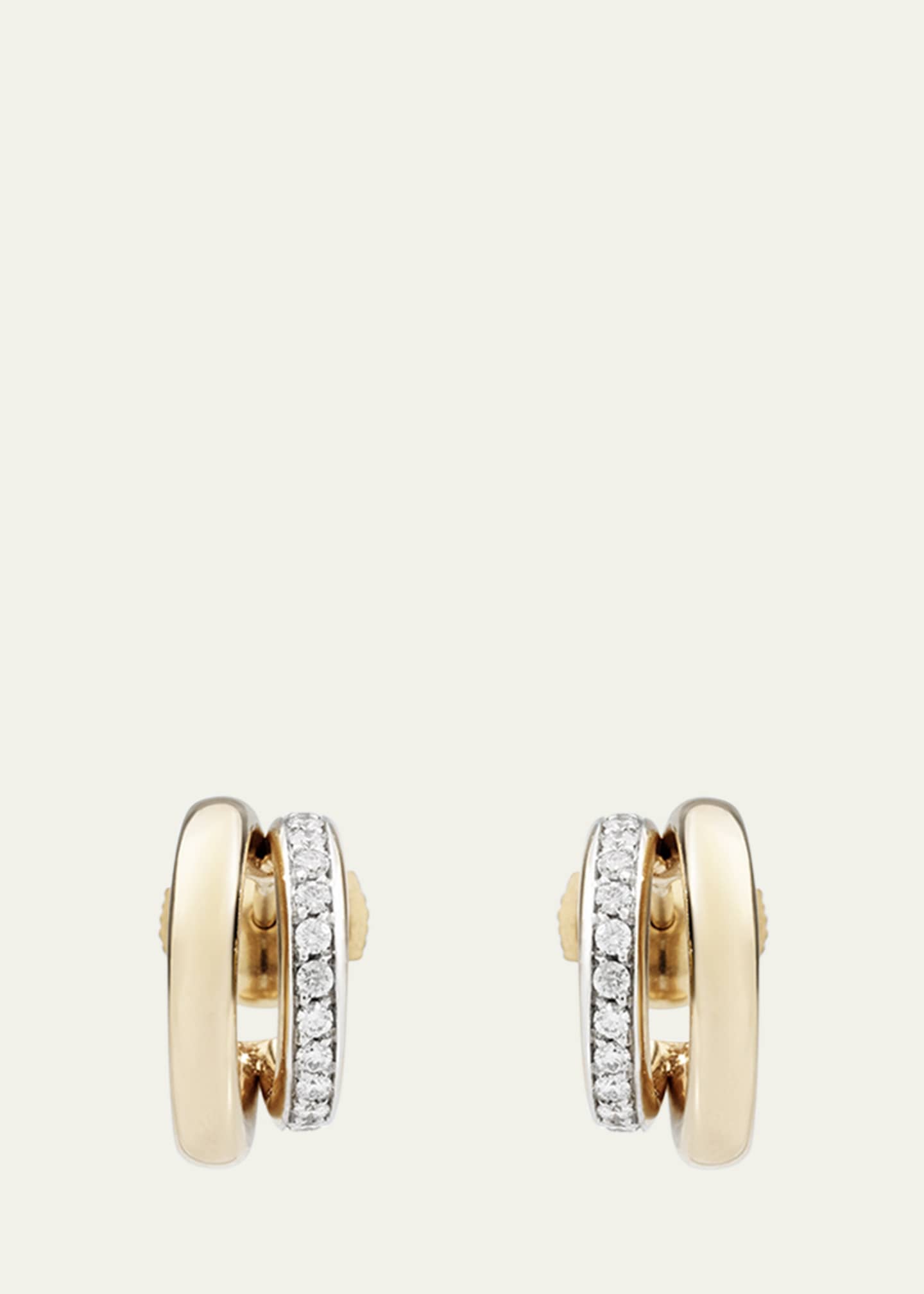 Pomellato Iconica 18K Rose Gold and Diamond Double Hoop Earrings Image 1 of 4
