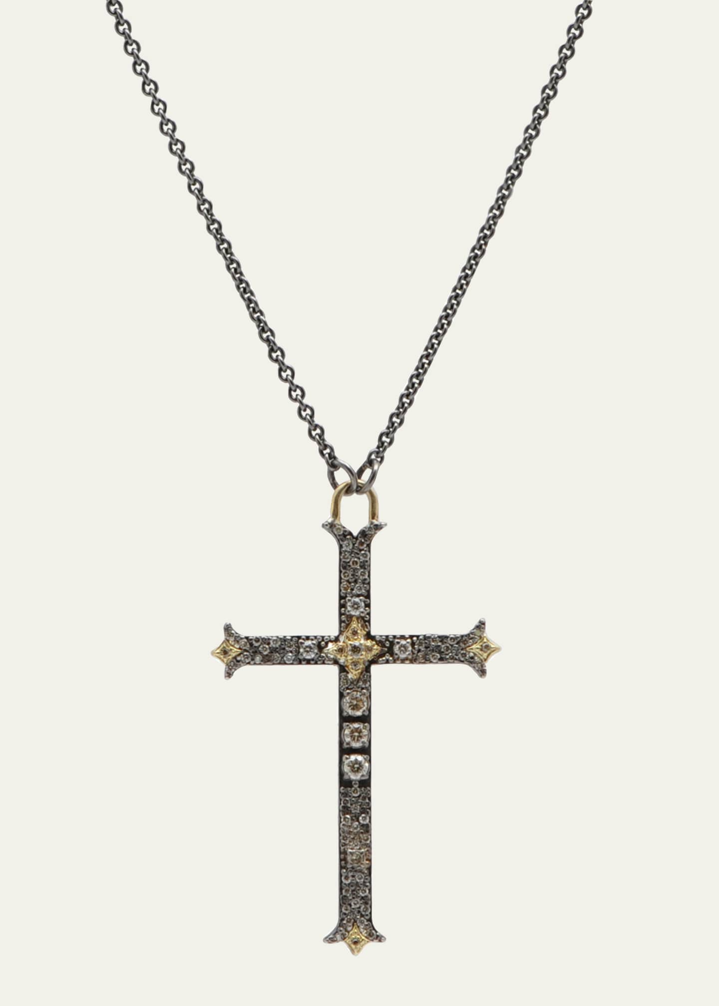 Armenta Old World Diamond Large Cross Pendant Necklace Image 1 of 2