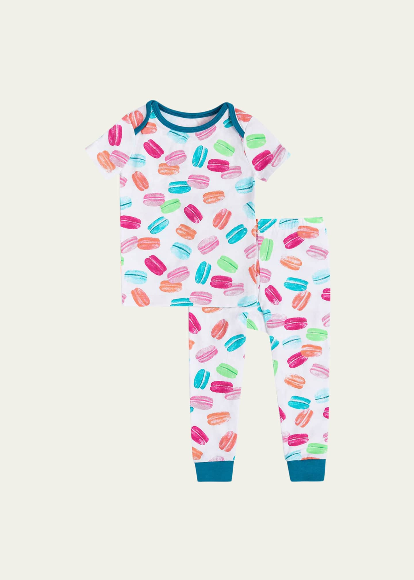 BedHead Pajamas Kid's Macaroon-Print Stretch Cotton 2-Piece Pajama