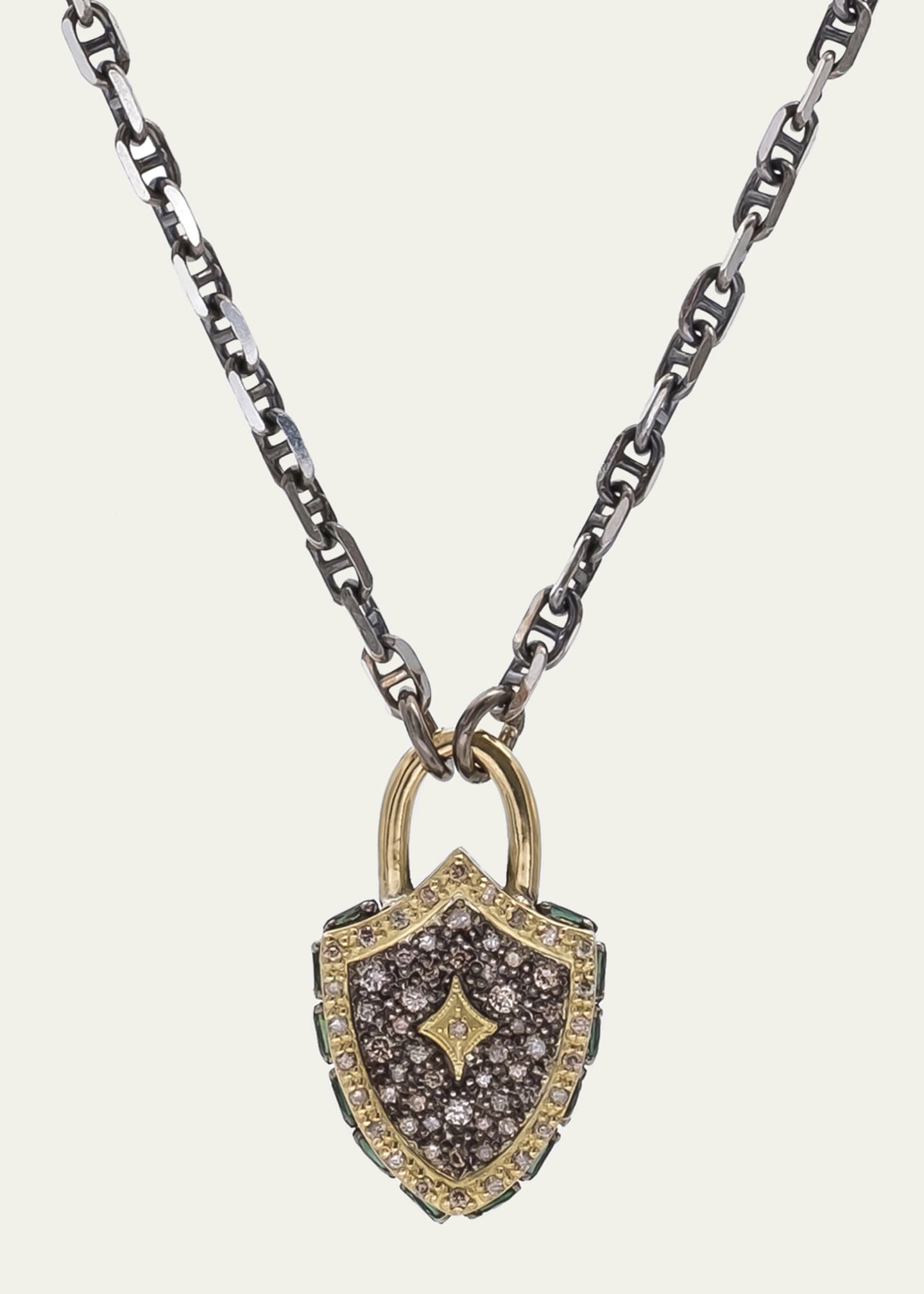 Armenta Old World Diamond Shield Pendant Necklace