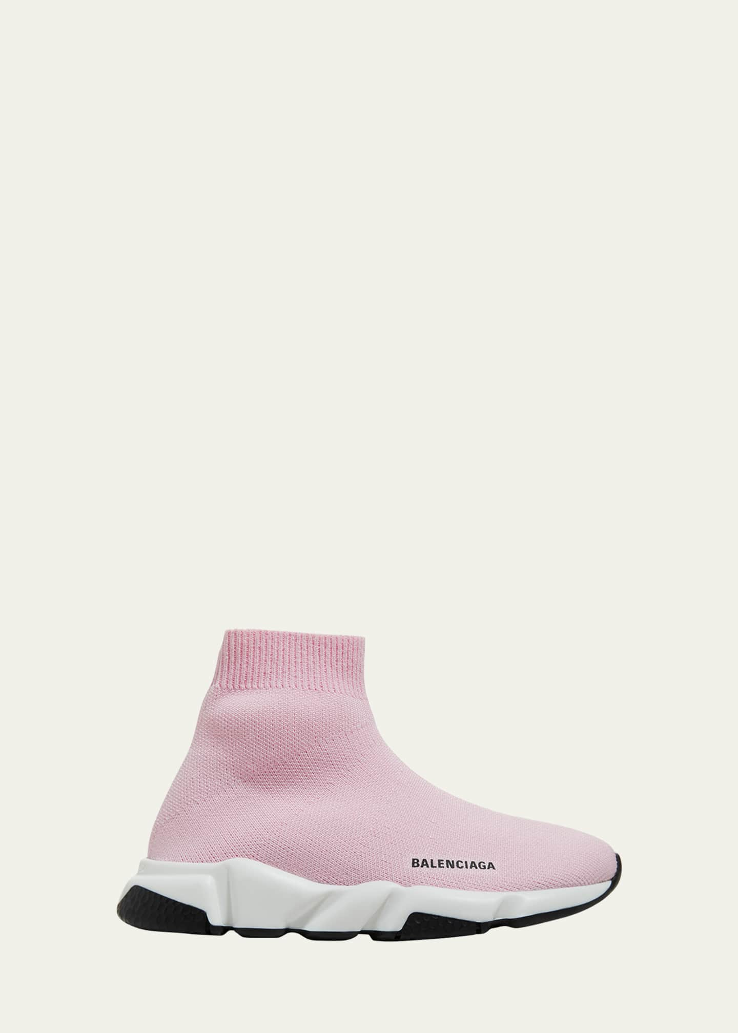 Balenciaga Kid's Knit Sock Trainer Sneakers, Pink - Bergdorf Goodman