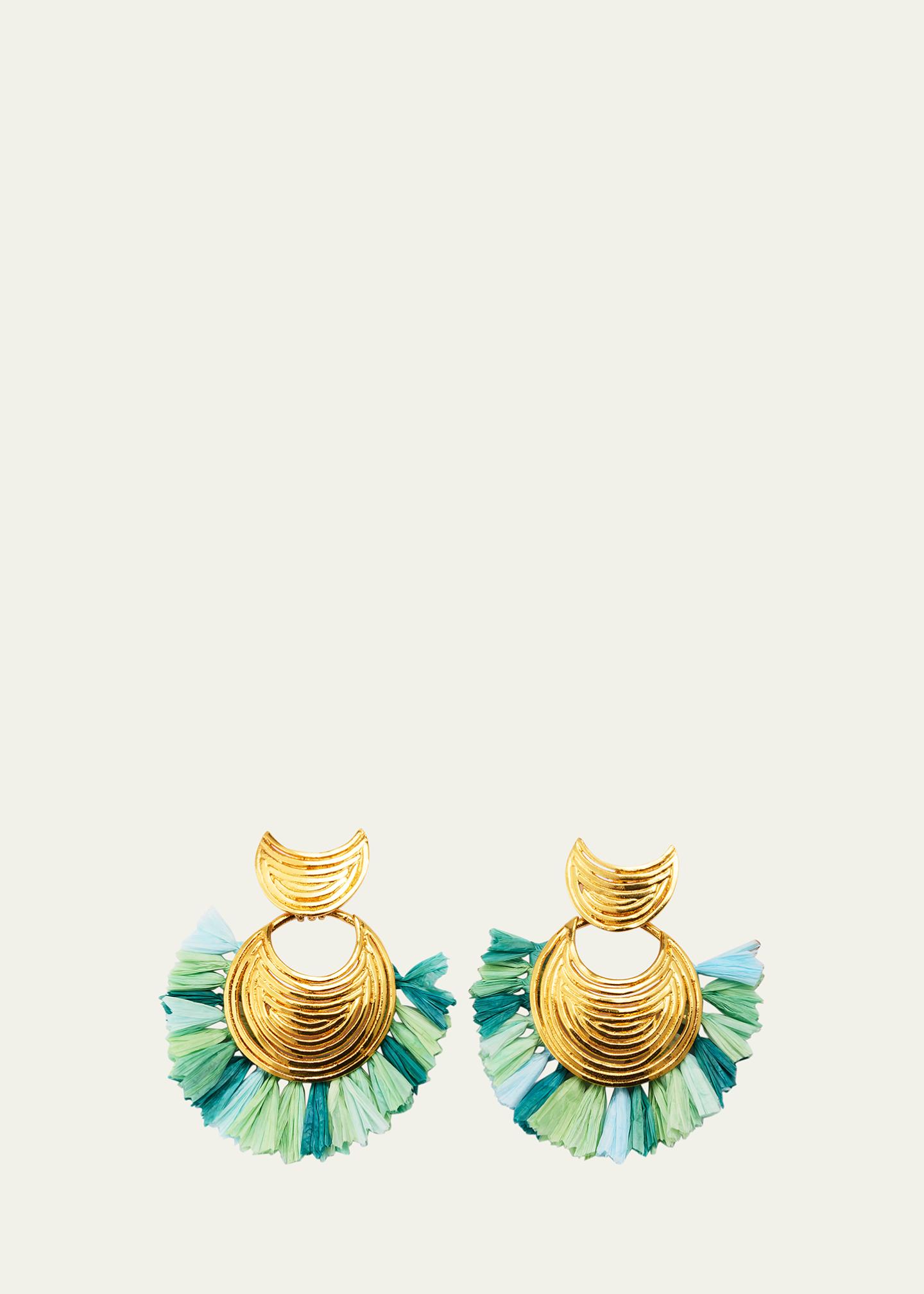 Gas Bijoux Mini Luna Wave Drop Raffia Earrings, Brown-Gold - Bergdorf ...