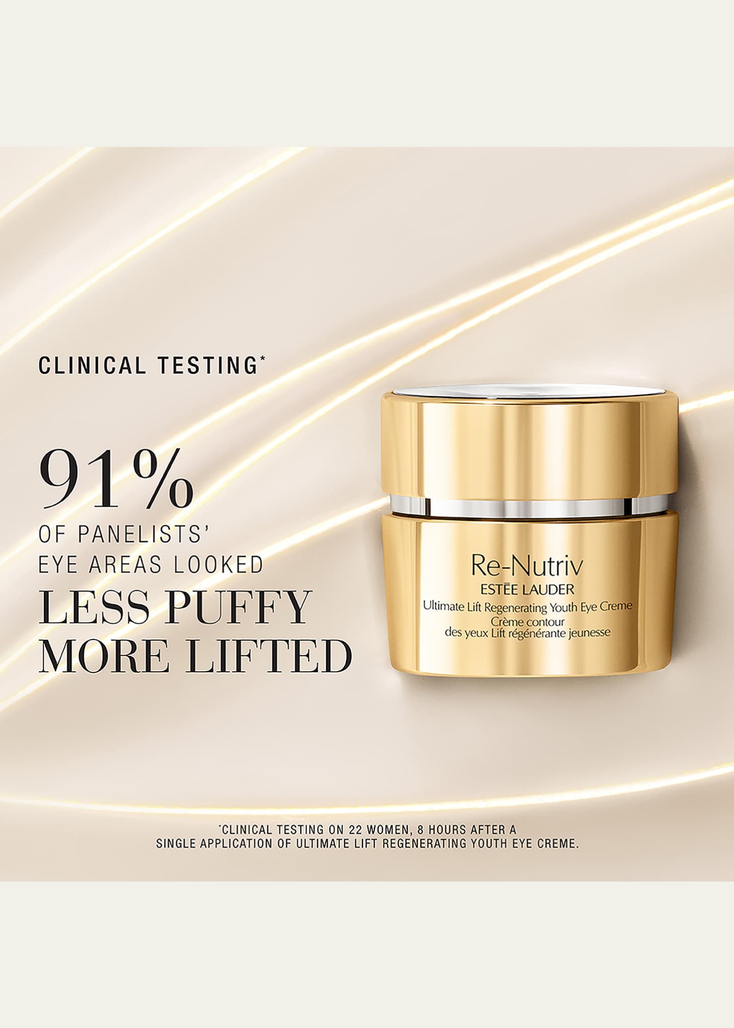 Estee Lauder Re-Nutriv Ultimate Lift Regenerating Youth Eye Creme, 0.5 oz. Image 4 of 5