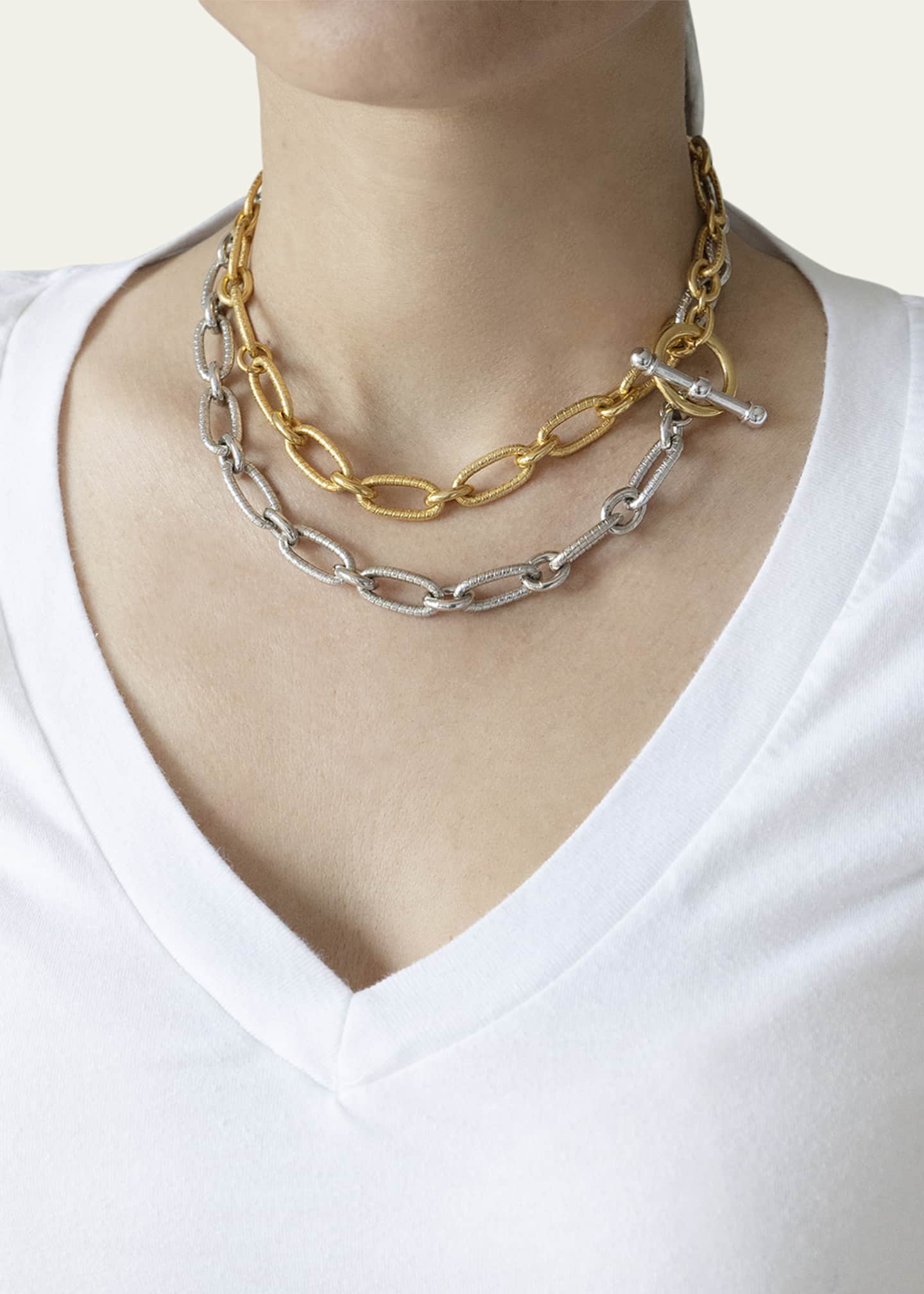 Ben-Amun Long Two-Tone Textured Necklace Image 3 of 5