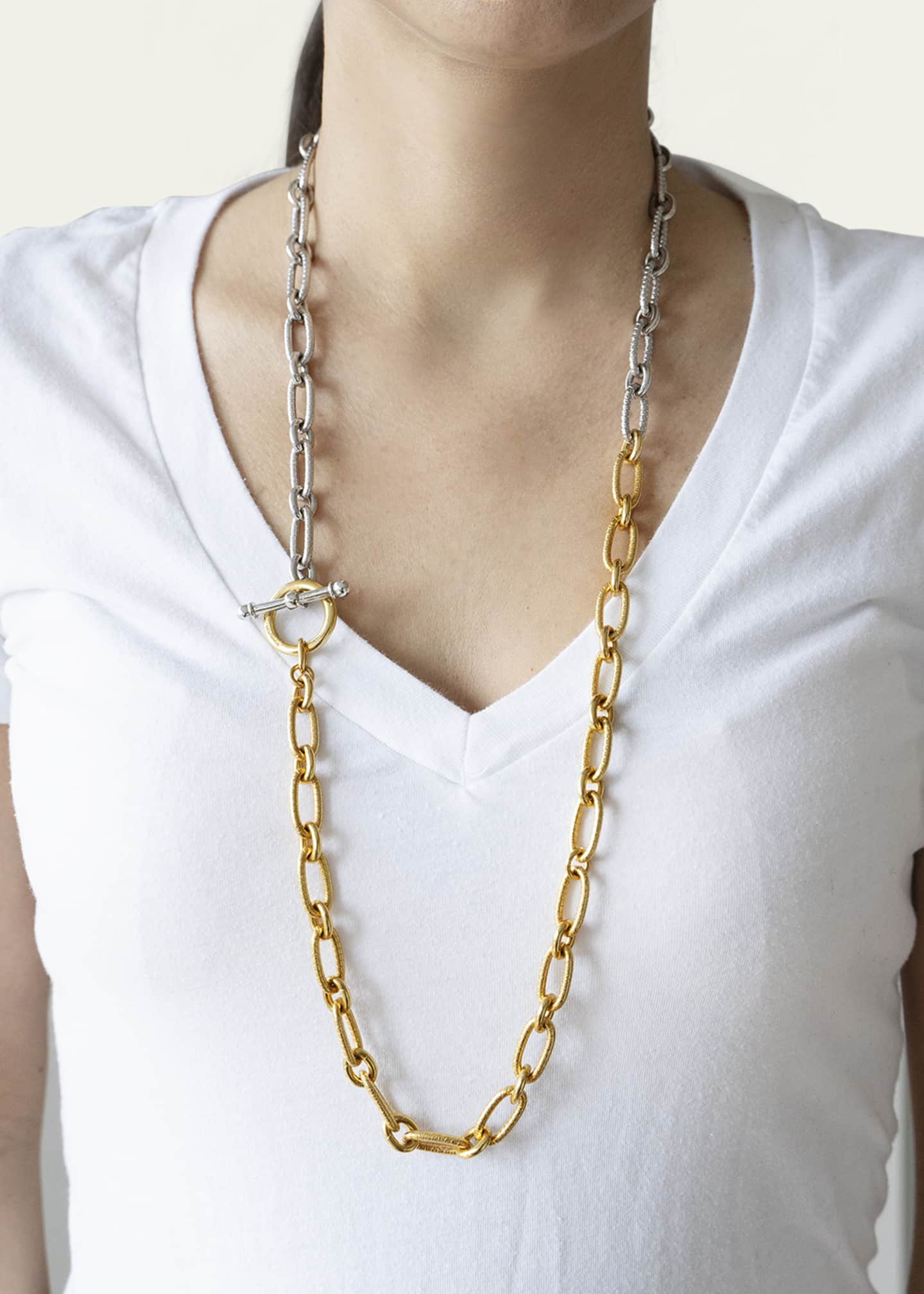 Ben-Amun Long Two-Tone Textured Necklace Image 5 of 5