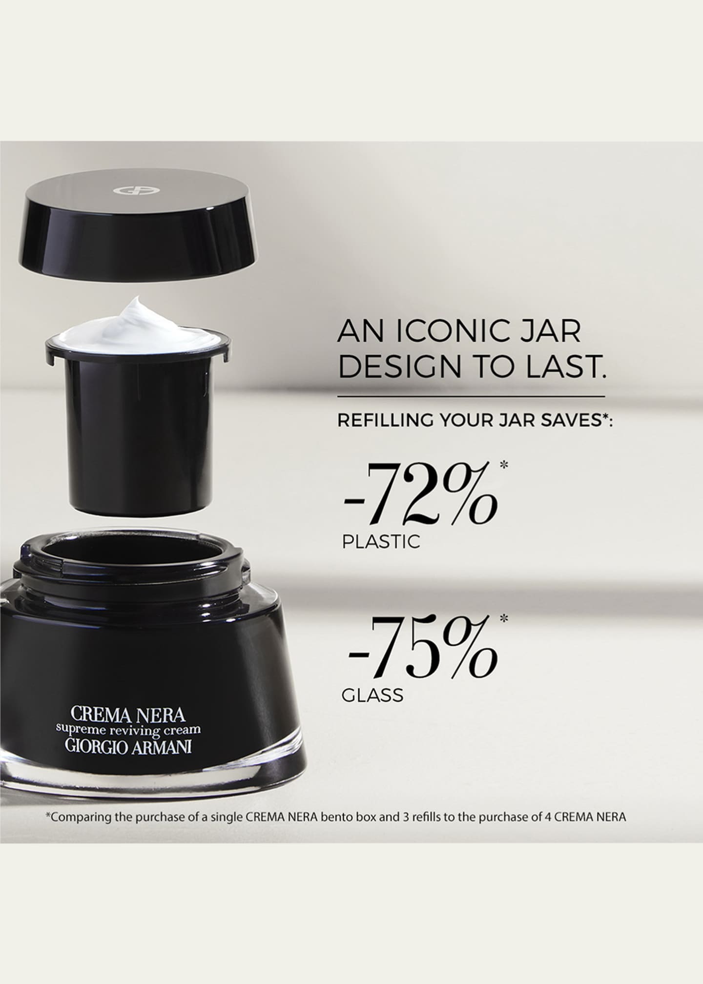 ARMANI beauty Crema Nera Extrema Supreme Cream Refill, 1.7 oz. Image 2 of 5