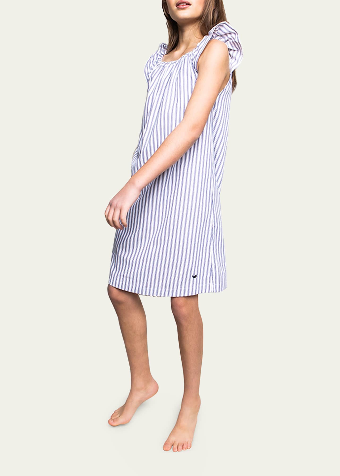 Petite Plume Kid's Isabelle French Ticking Striped Nightgown, Size 6M-14 Image 2 of 3