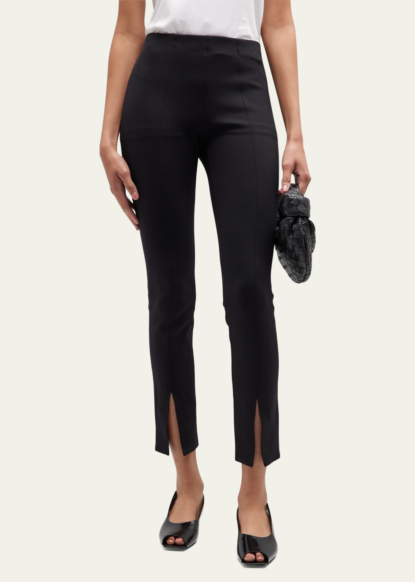 Theory SplitHem Scuba Leggings Bergdorf Goodman